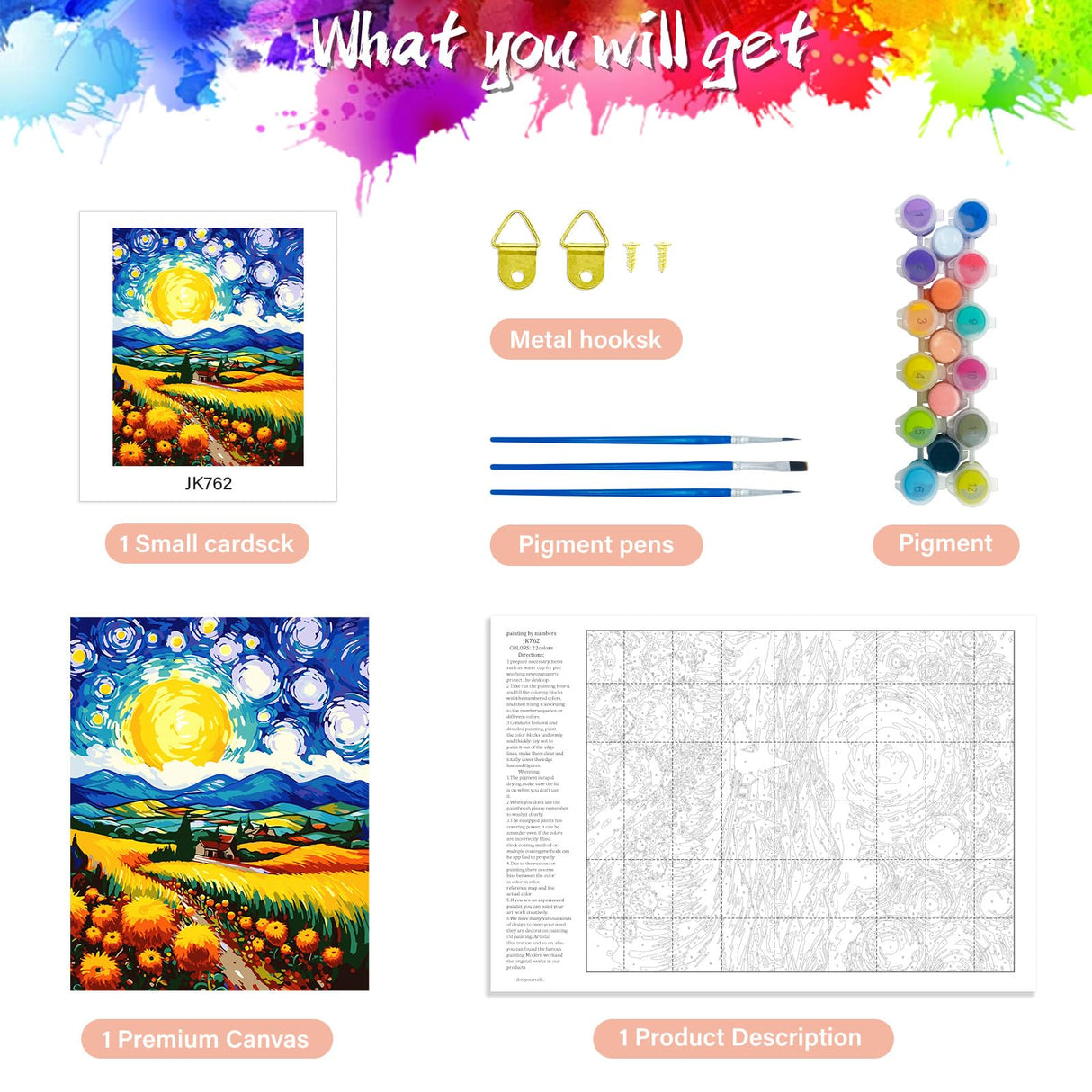 ZTOTZ Paint by Numbers Kit for Adults Countryside,Field Paint by Numbers Landscape, Landscape Paint by Numbers Kits Suitable for Home Wall Decoration 16x20 Inch(Sunflower Field) ZTOTZ