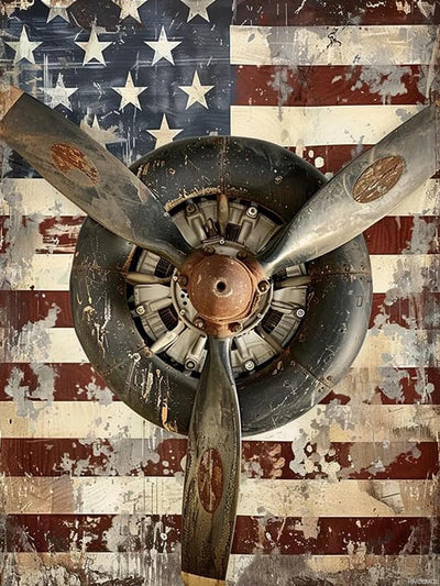 HMDIIMGE Airplane Diamond Painting Kits for Adults, Airplane 5D DIY Diamond Art Kits Full Drill Diamond for Gift Wall Decor Gem Arts 12x16 inch