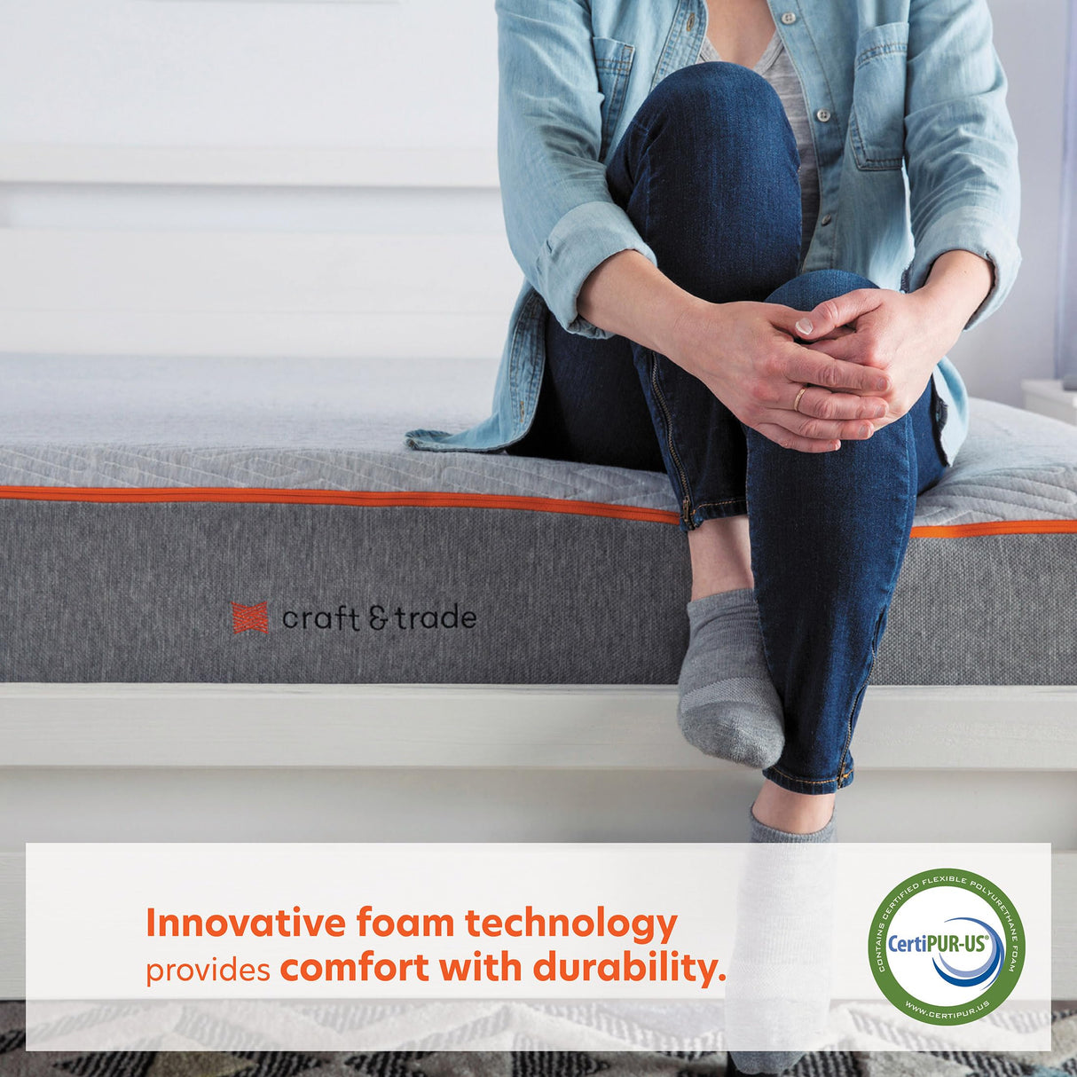 Craft & Trade 8-Inch Risewell Memory Foam Mattress, Bed-in-a-Box, CopperGel Cooling, CertiPUR-US Certified, California King, 100 Night Trial Craft & Trade