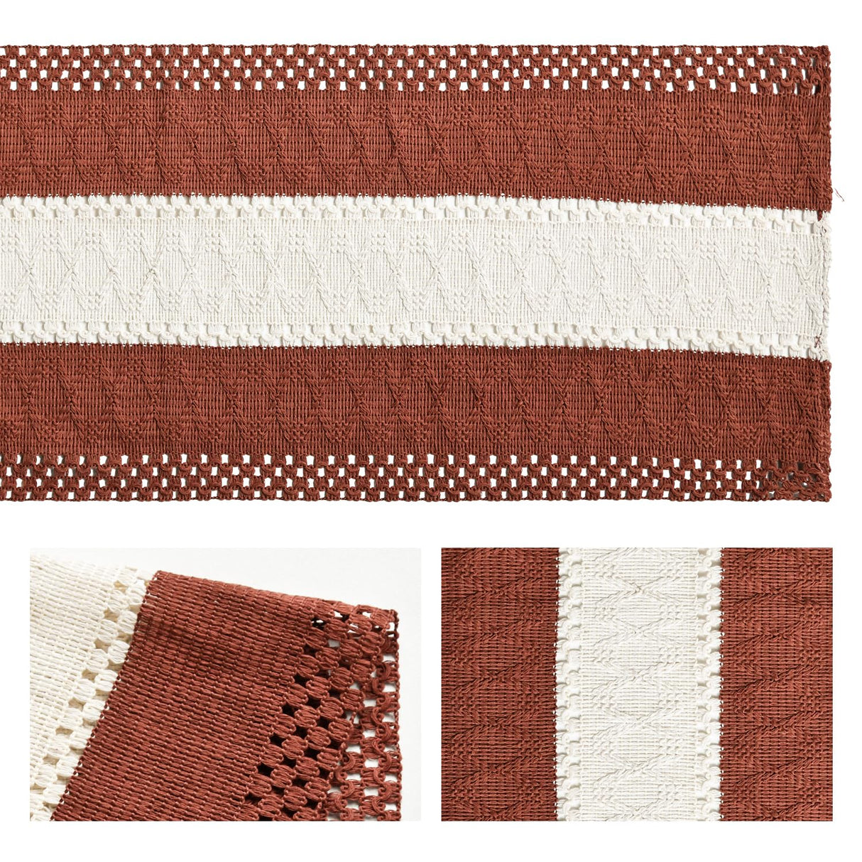 Artoid Mode Caramel Farmhouse Rustic Table Runner, Seasonal Hollow Kitchen Dining Table Decoration for Home Party Decor 12x72 Inch Artoid Mode