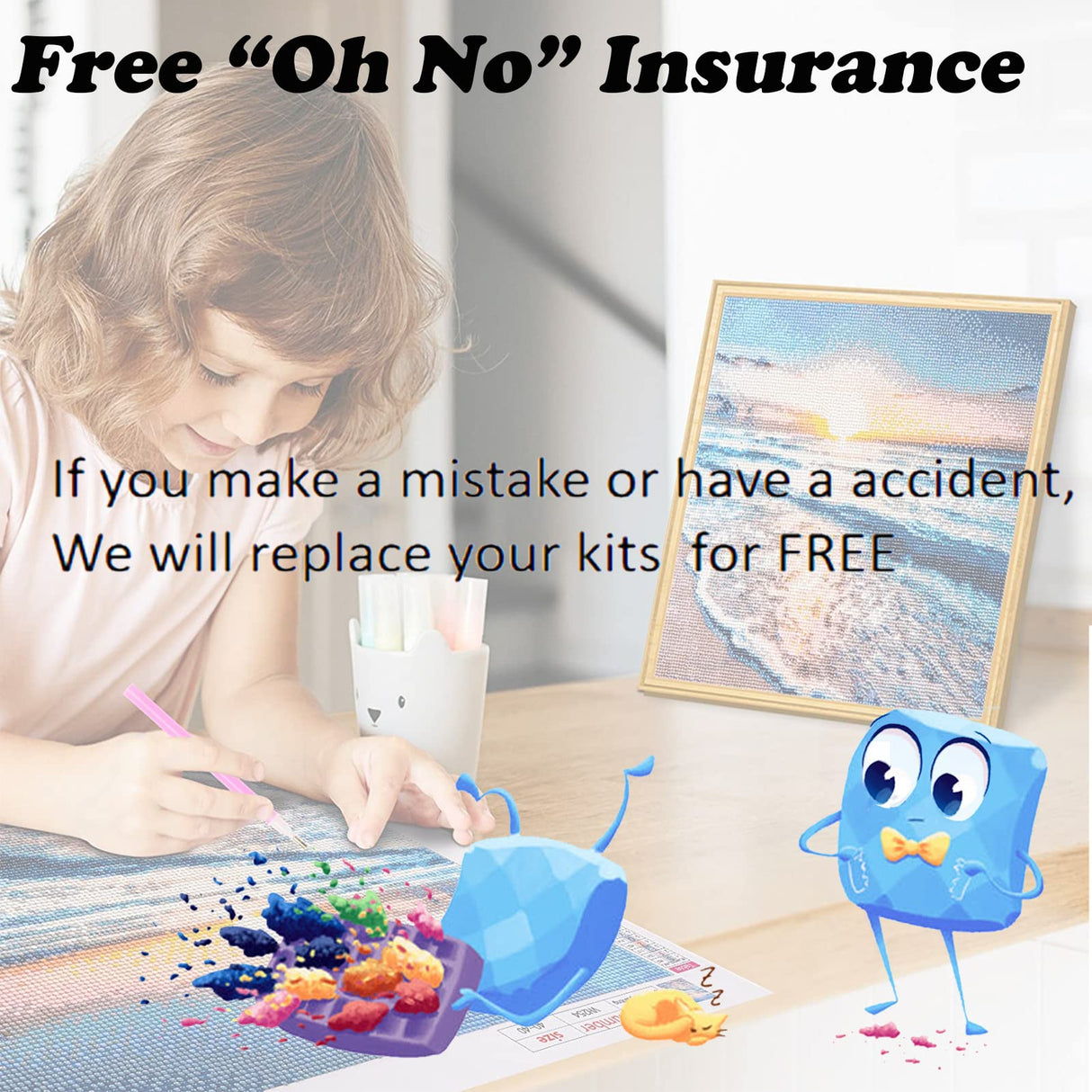 YALKIN 5D Large Diamond Painting Kits for Adults (35.4x15.7inch), Abstract Full Round Drill Wave Pictures Arts Paint by Diamonds Kits Diamond Art Kits for Home Wall Decor Relax Gift YALKIN