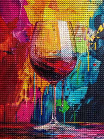 TUTUMAY21 Red Wine Glass Diamond Drawing Art Kit for Adults DIY Diamond Art Painting Full Drill Round Gem Art for Crafts Wall Decor 12x16inch