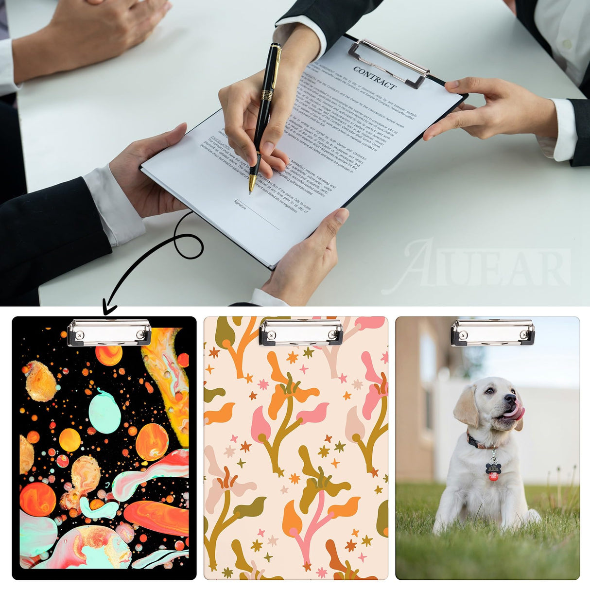 AUEAR, 6 Pack Sublimation Clipboard Blanks 9x12 MDF A4 White for Office Teacher DIY Craft AUEAR