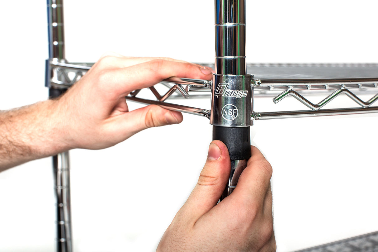 Omega Shelving Storage | 5 Tier Starter Shelving Unit 12" Deep x 36" Wide x 54" High - 800 lb Capacity per Shelf, Adjustable Wire Shelving, Tool-Free Assembly |Chrome Shelving Omega