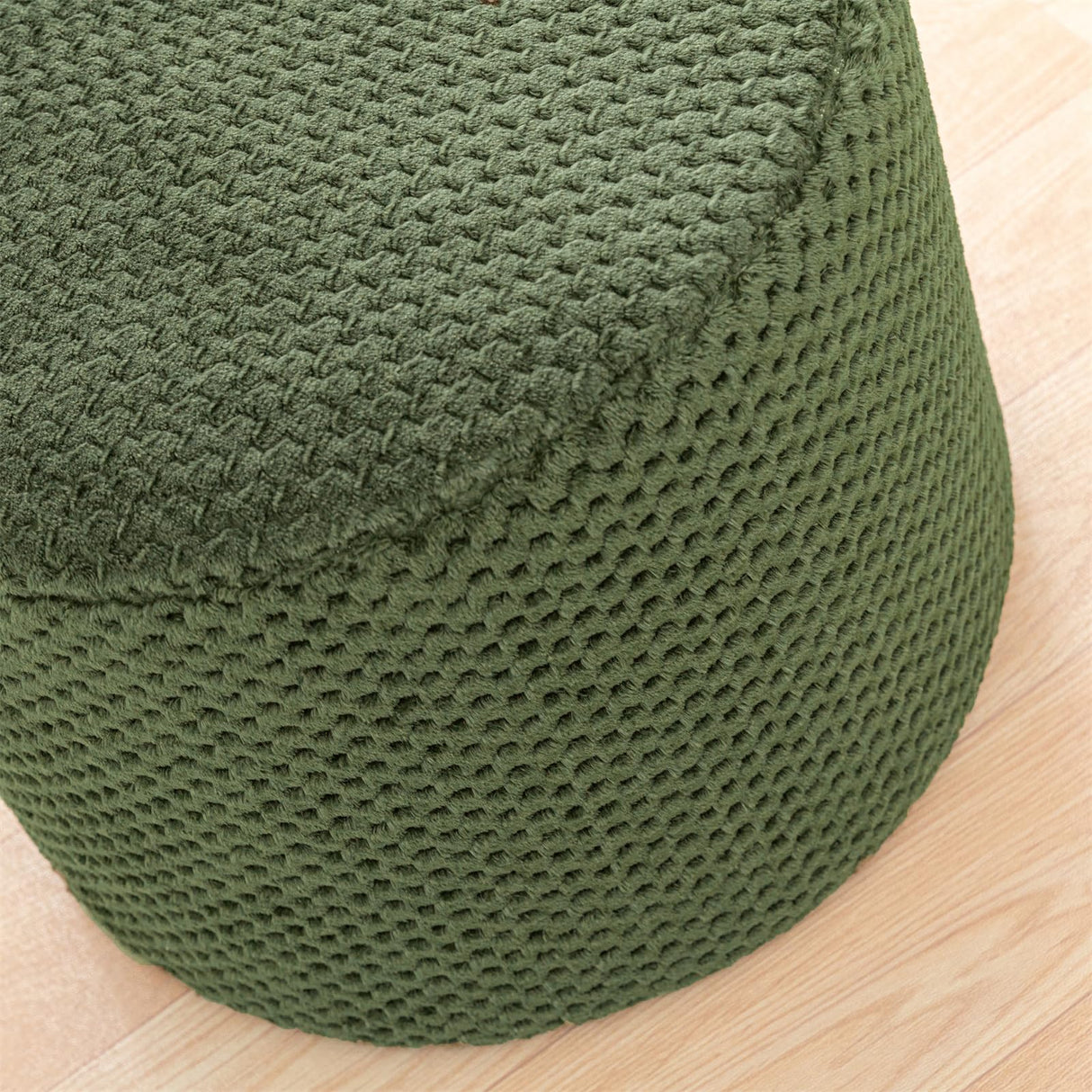 Ottoman Foot Rest Stuffed Round Boho Floor Poof Seating Armchair Foot Stool Floor Cushion Bean Bag Pouf Ottoman 18x18x14 Inch Forest Poofieotto