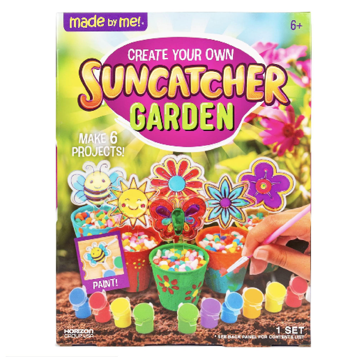 Made by Me Create Your Own Suncatcher Garden, Includes 6 Suncatchers to Paint, 7 Suncatcher Paints & Acrylic Paints, Fun Arts & Crafts for Kids, Suncatcher Kit, Unique Craft Kits, Cool Window Art Horizon Group USA