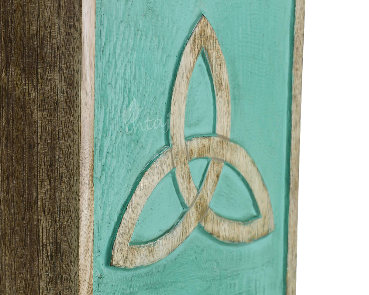 INTAJ Beautifully Handmade Pet Urns for Dogs Ashes - Wooden Box Urn for Ashes, Funeral Cremation Urns for Pets Ashes, Celtic Knot Pet Urns for Cats INTAJ