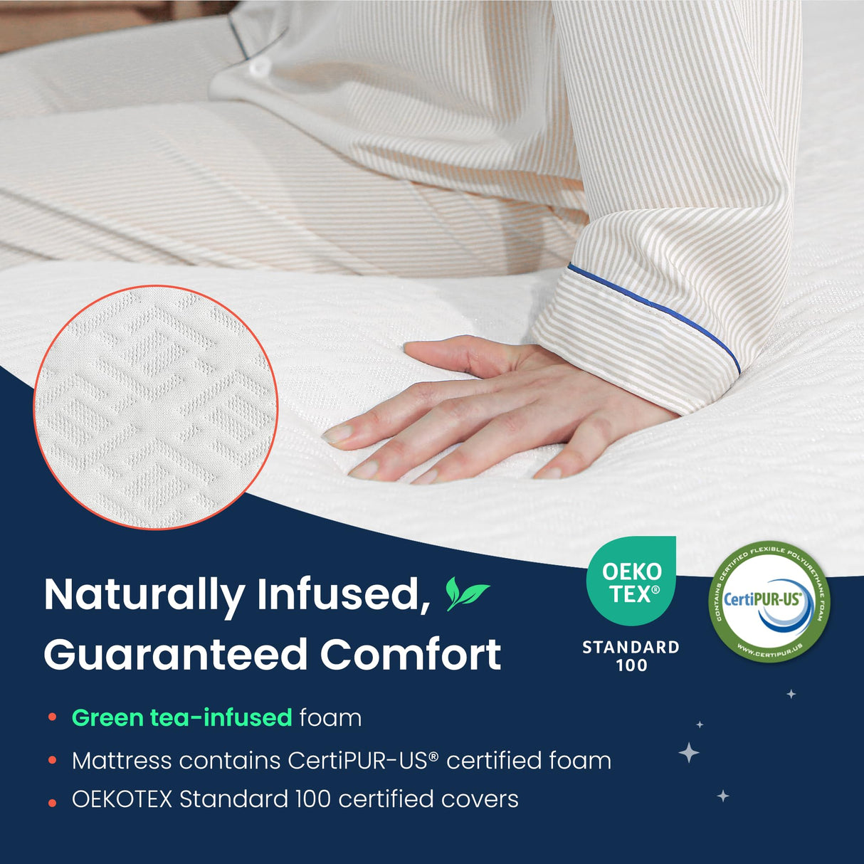 GAESTE 12 Inch Cal King Cooling Gel Medium Firm Green Tea Memory Foam Mattress for Cool Sleep CertiPUR-US Certified Convenient Mattress in a Box Fiberglass Free (California King, 12 in) GAESTE