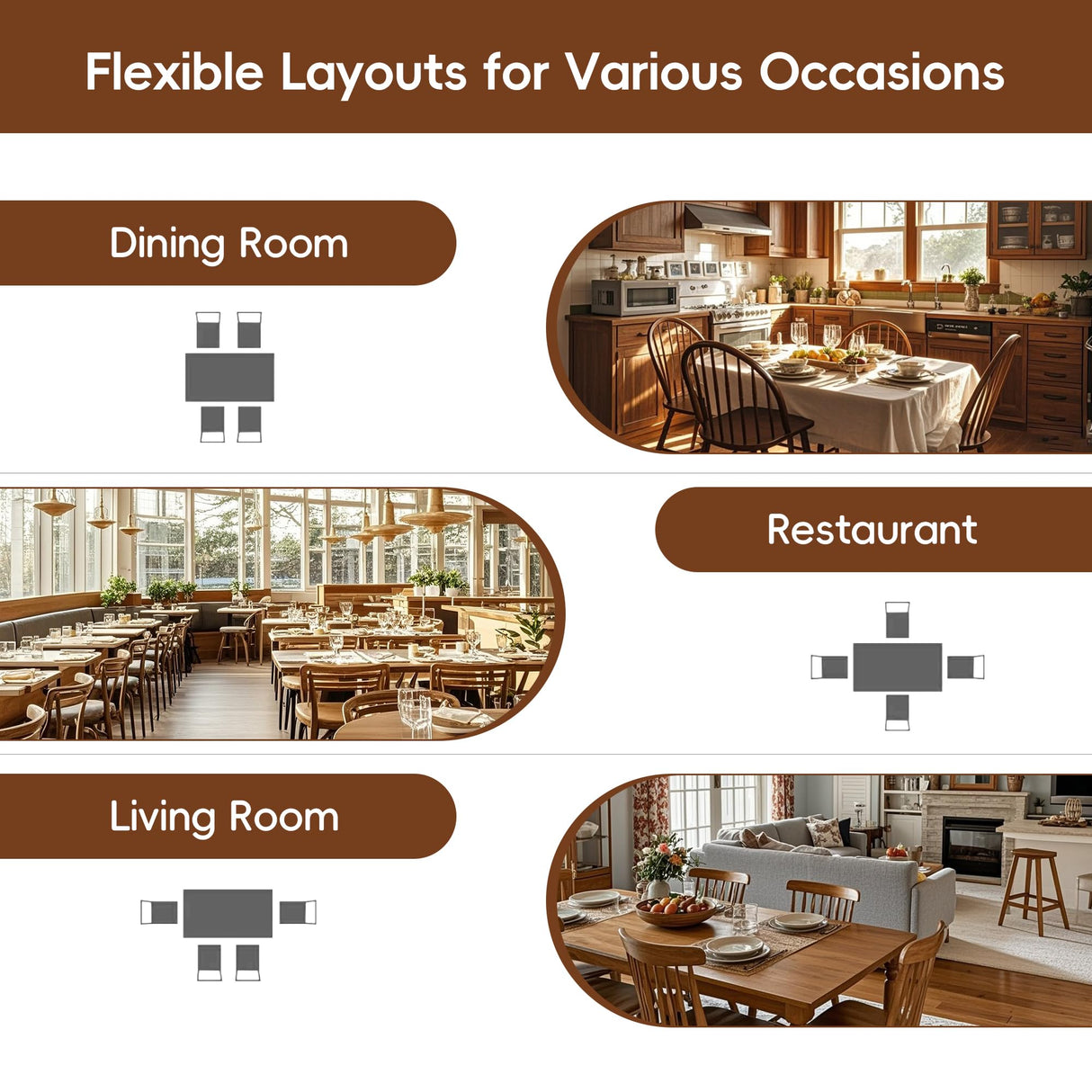 MU 5 Piece Dining Table Set for 4, Rectangular Wood Kitchen Table Chairs Set with Rubber Wood Legs, Space-Saving Farmhouse Dinette Set for Small Space, Dining Room, Apartment, Grey+White MU