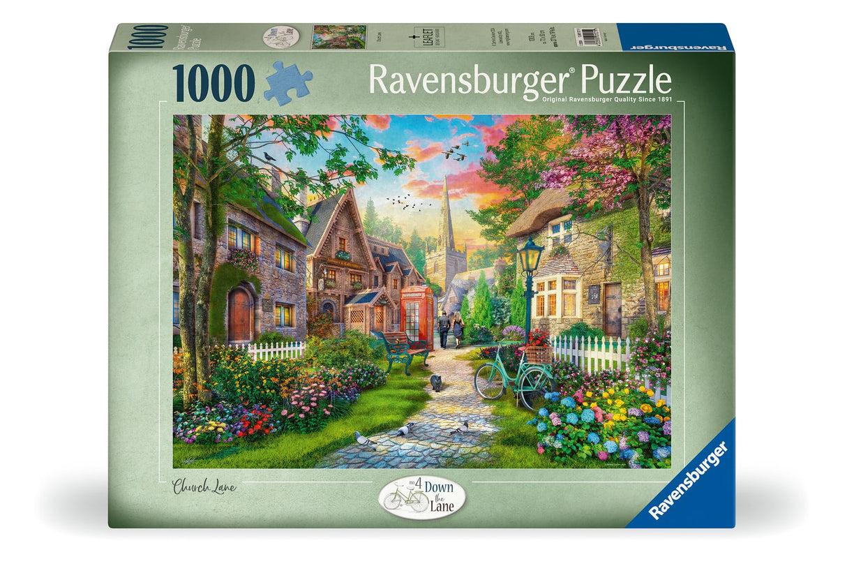 Ravensburger Church Lane 1000 Piece Jigsaw Puzzle for Adults | Unique, Pieces | Anti-Glare Surface | FSC Certified, Eco-Friendly | Amazon Exclusive Ravensburger