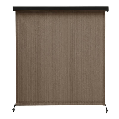 VICLLAX Outdoor Retractable Roller Shade Privacy Screen for Porch Gazebo, Patio Exterior Cordless Blinds for Front Porch Pergola(8'W X 8'L), Mocha