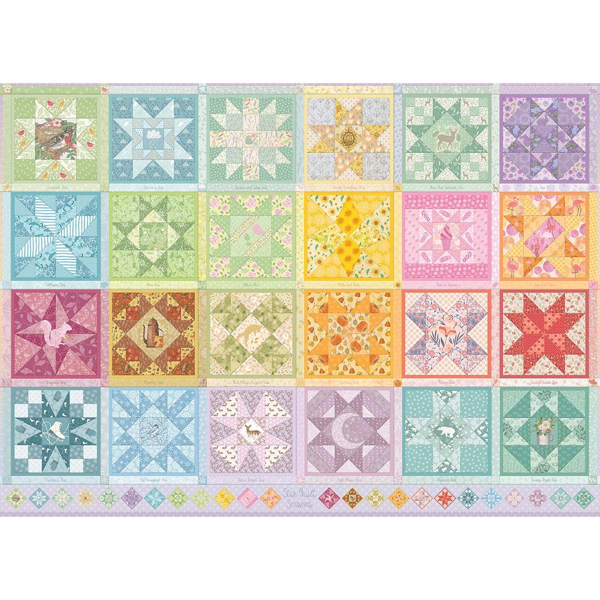 Cobble Hill 1000 Piece Puzzle - Star Quilt Seasons - Sample Poster Included Cobble Hill Puzzle Company Ltd.