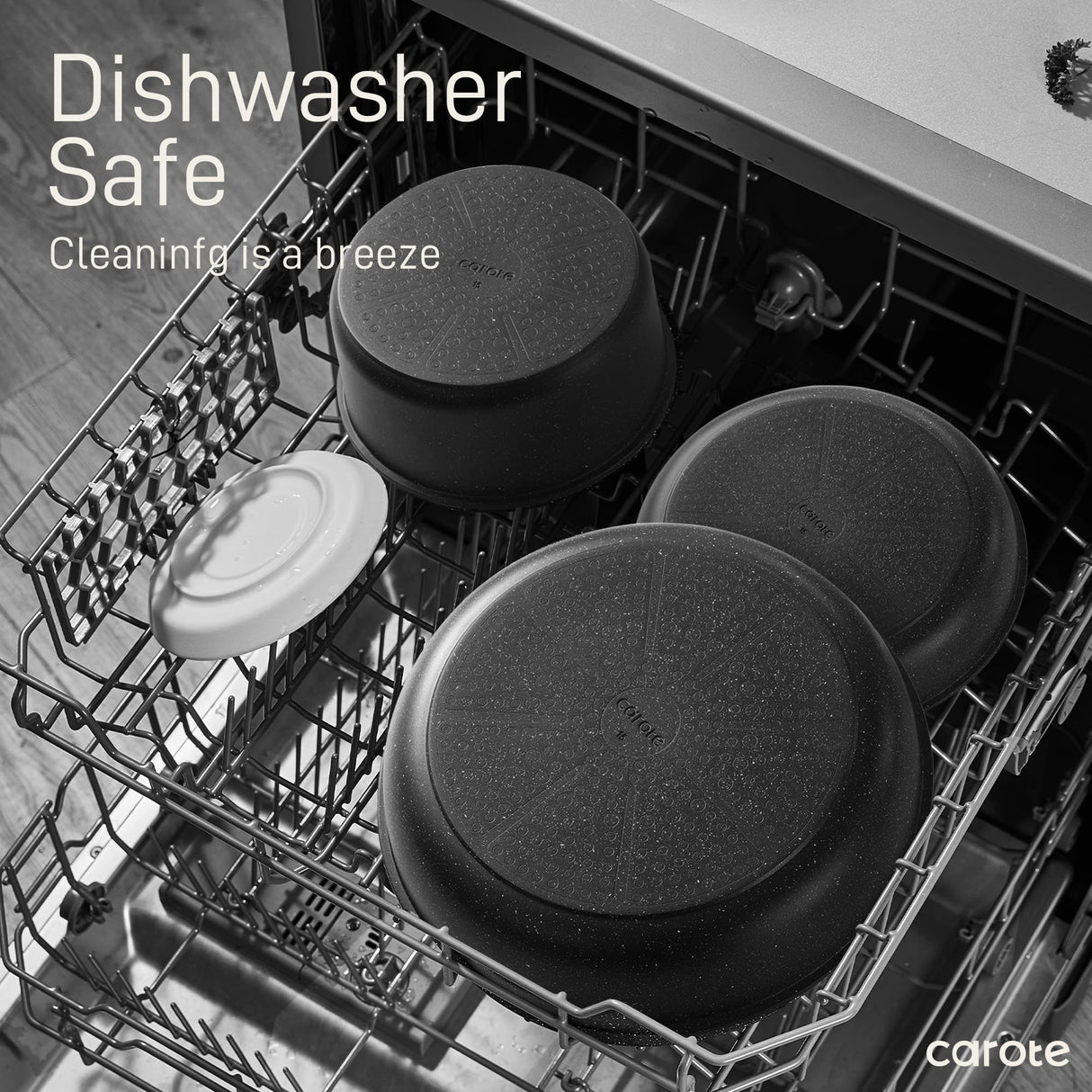 CAROTE 21pcs Pots and Pan Set Non Stick, Nonstick Induction Cookware, Detachable Handle Cookware Set, Dishwasher Safe, Removable Handle, RV Oven Safe Cookware, Midnight Black CAROTE