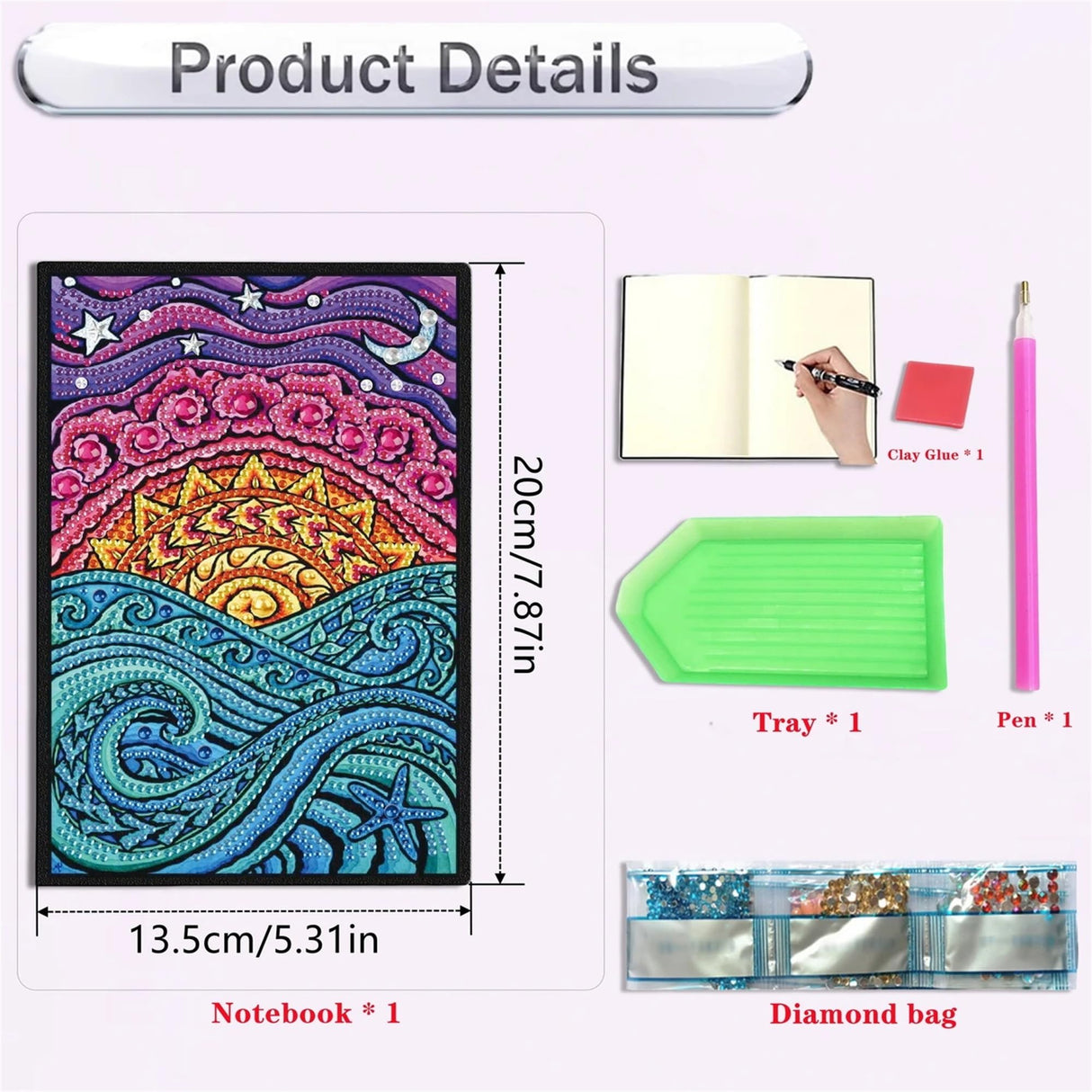 Mandala Diamonds Painting Notebook for Adults, A5 Diamond Art Journal and DIY Sketchbook, Diamond Art Kit Supplies,Gift for Beginners, Craft Lovers, Artists. (Mandala) Formeydemi