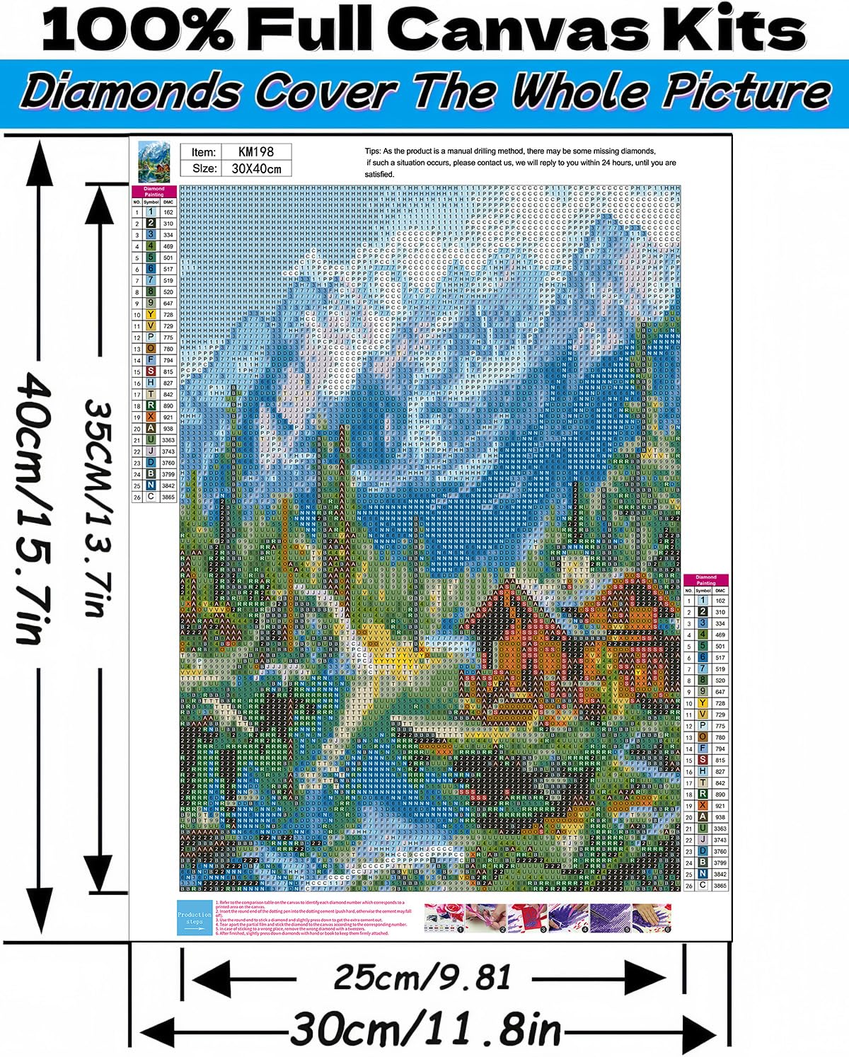 Snow Mountain Log Cabin 5D Diamond Art Kits for Adults Beginners,Scenery DIY Full Round Drill Diamond Painting Kits, Paint by Diamonds Dots Gem Art Crystal Easy,Home Wall Decor 12X16 Inch Acelii