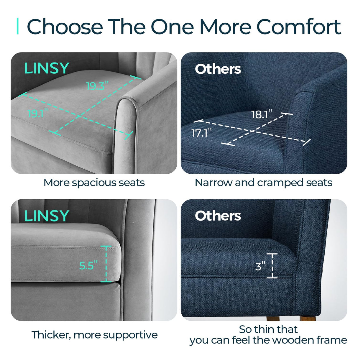 LINSY Swivel Accent Chair Ottoman Set: Velvet Small Barrel Chair with Foot Rest, Modern Reading Chair Upholstered Armchair with Footrest for Living Room Bedroom Study Room Office, Grey LINSY