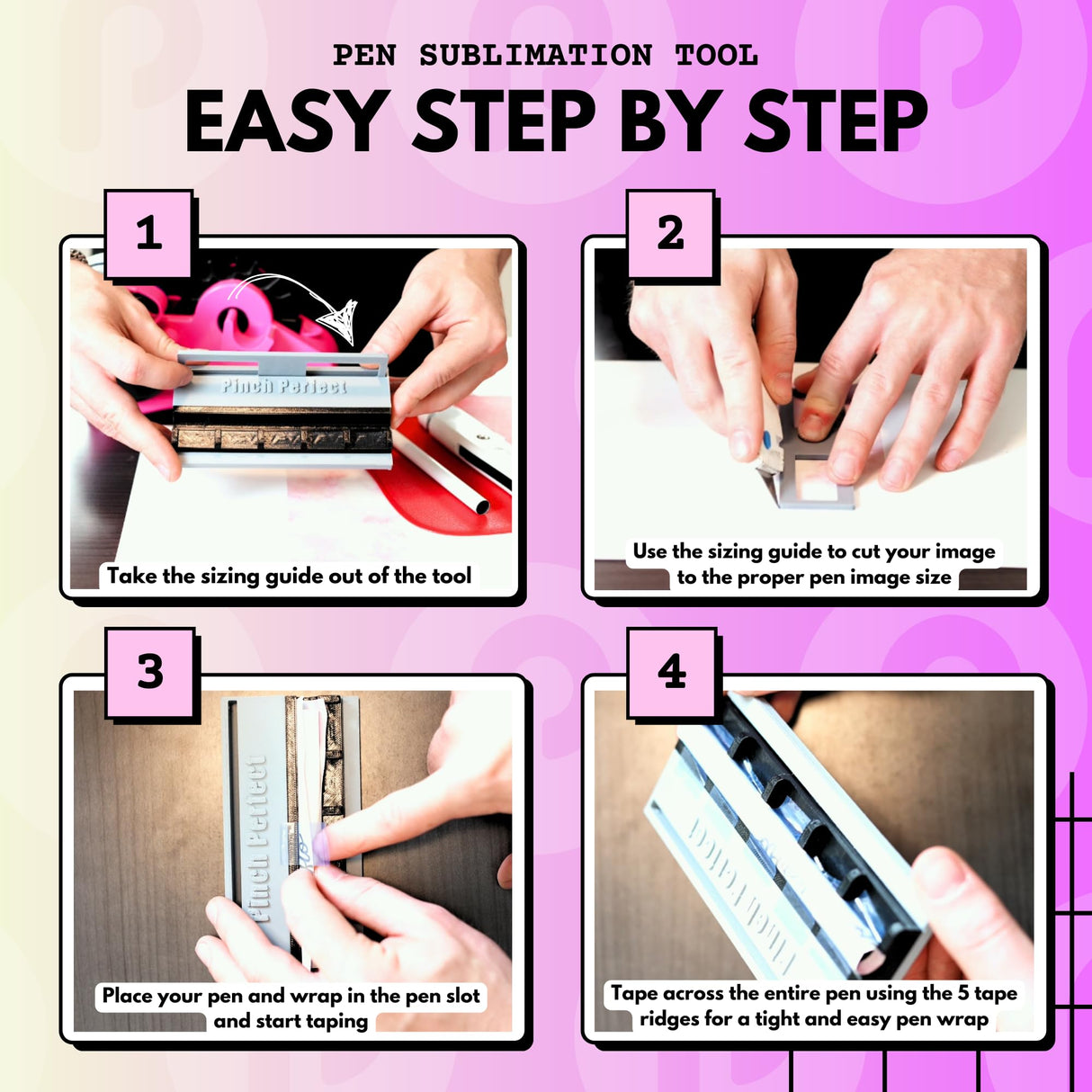 Sublimation Pen Pinch Perfect, Pen Sublimation Tool, Pen Clamp for Sublimation Blank Pens Pinch Perfect