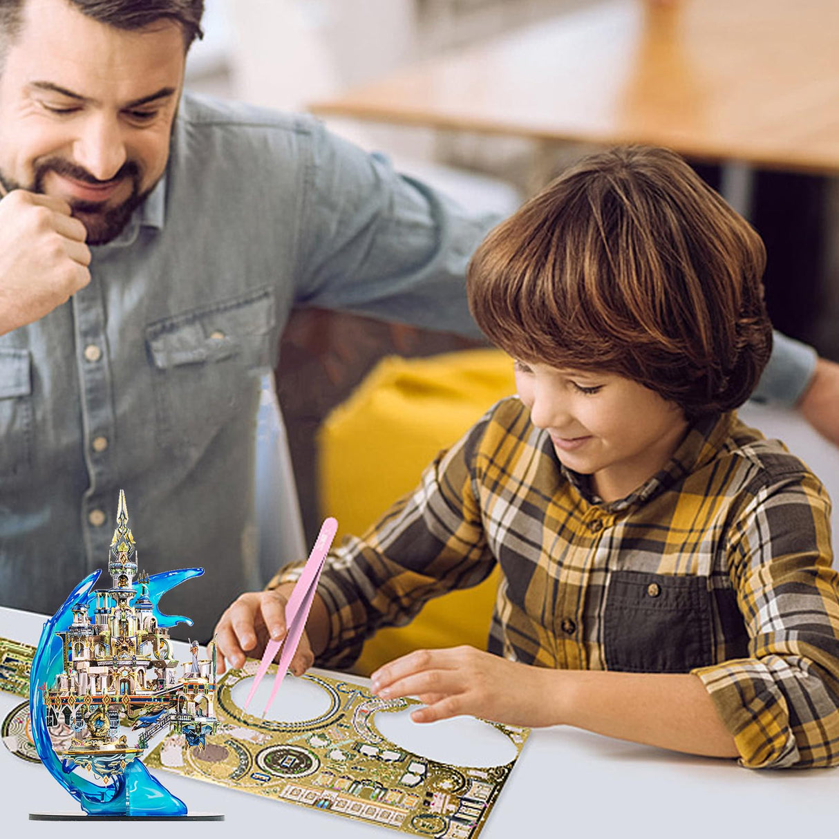 MU 3D Metal Puzzles for Adult Atlantis Palace, Lost World DIY Metal Model Kits Building Architecture Assembling Brain Teaser, Xmas Birthday New Year Girlfriend Gift Desk Home Decor MU