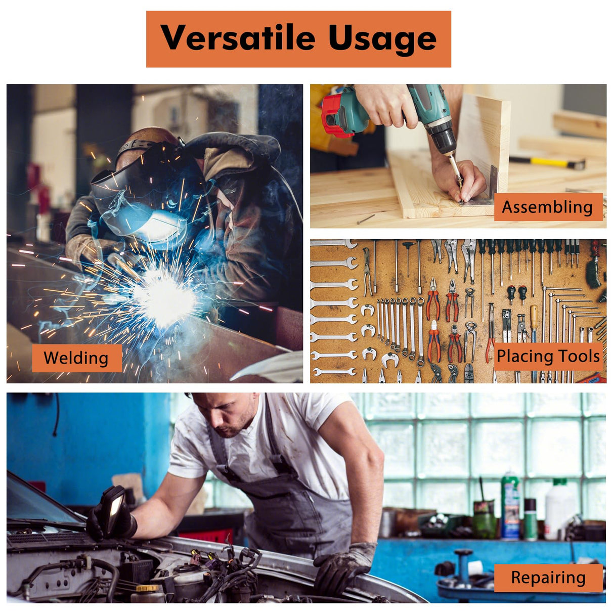 Toolsempire Welding Table, 1200 lbs Load Capacity Welding Workbench Table with Tool Rack & Tray, 5/8” Fixture Holes, Bottom Shelf, Portable Welding Cart with 4 Lockable Wheels for Welding, Sawing Toolsempire