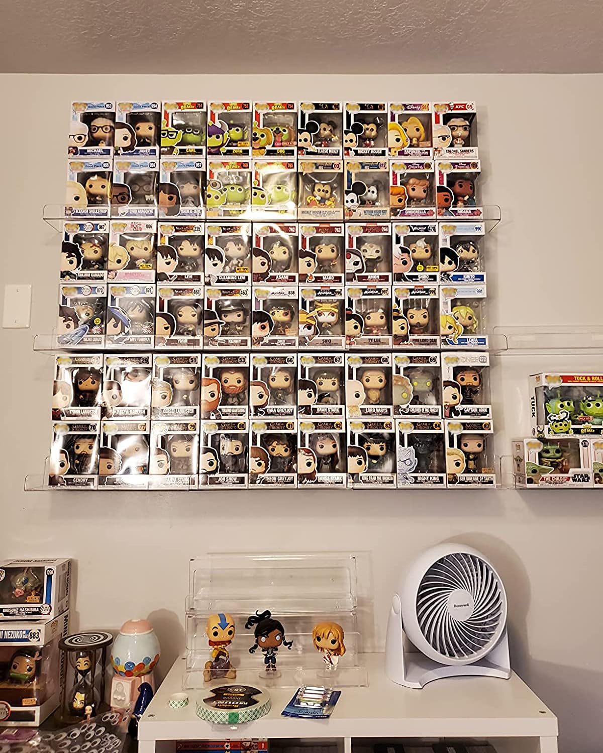 Dezzer 4 Pack Acrylic Shelves for Wall, 15" Clear Acrylic Floating Shelves for Bathroom Bedroom, Invisible Bookshelf Wall Ledge Storage Shelf Books Perfume Toys Action Figure Display Shelves Dezzer