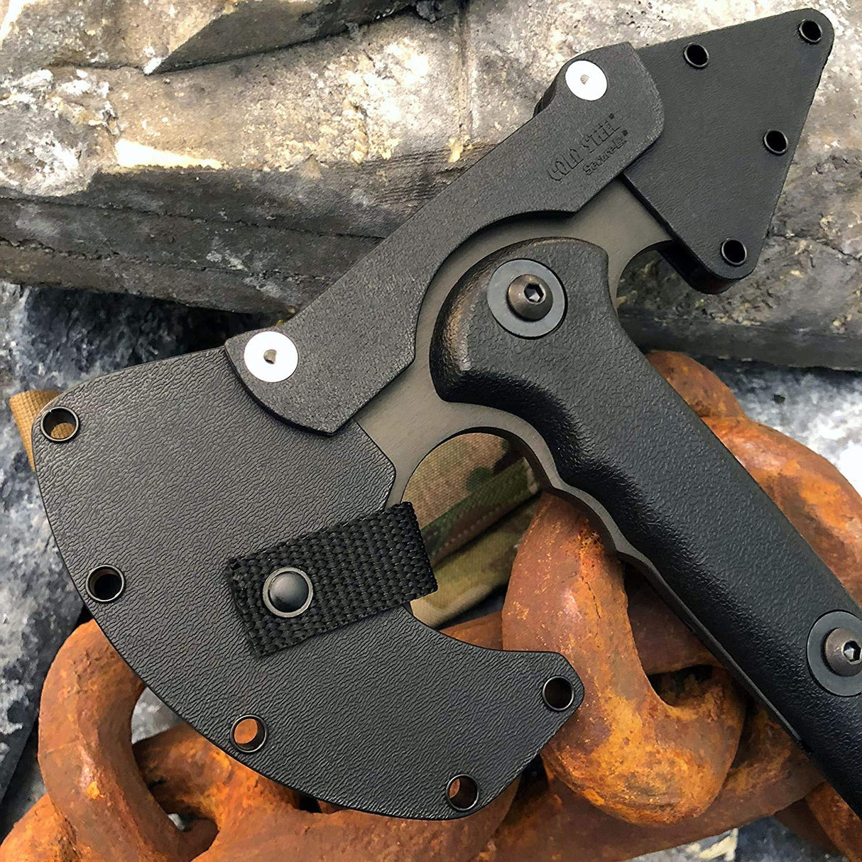 Cold Steel Drop Forged Tomahawk Survival Hatchet - Great for Camping, Survival, Outdoors and Chopping Wood, Trench Hawk - Black, One Size Cold Steel
