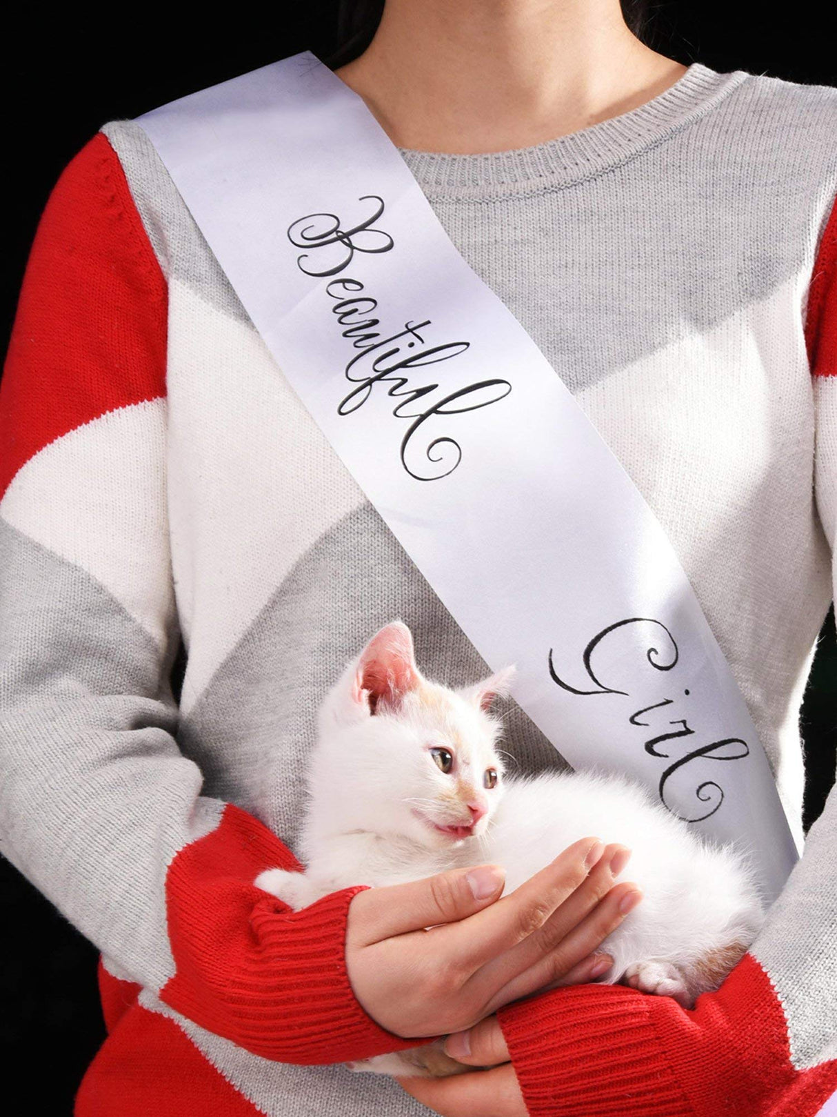 Blank Satin Sash Party Accessory for Wedding, Party Decorations and DIY, White (2) EBOOT