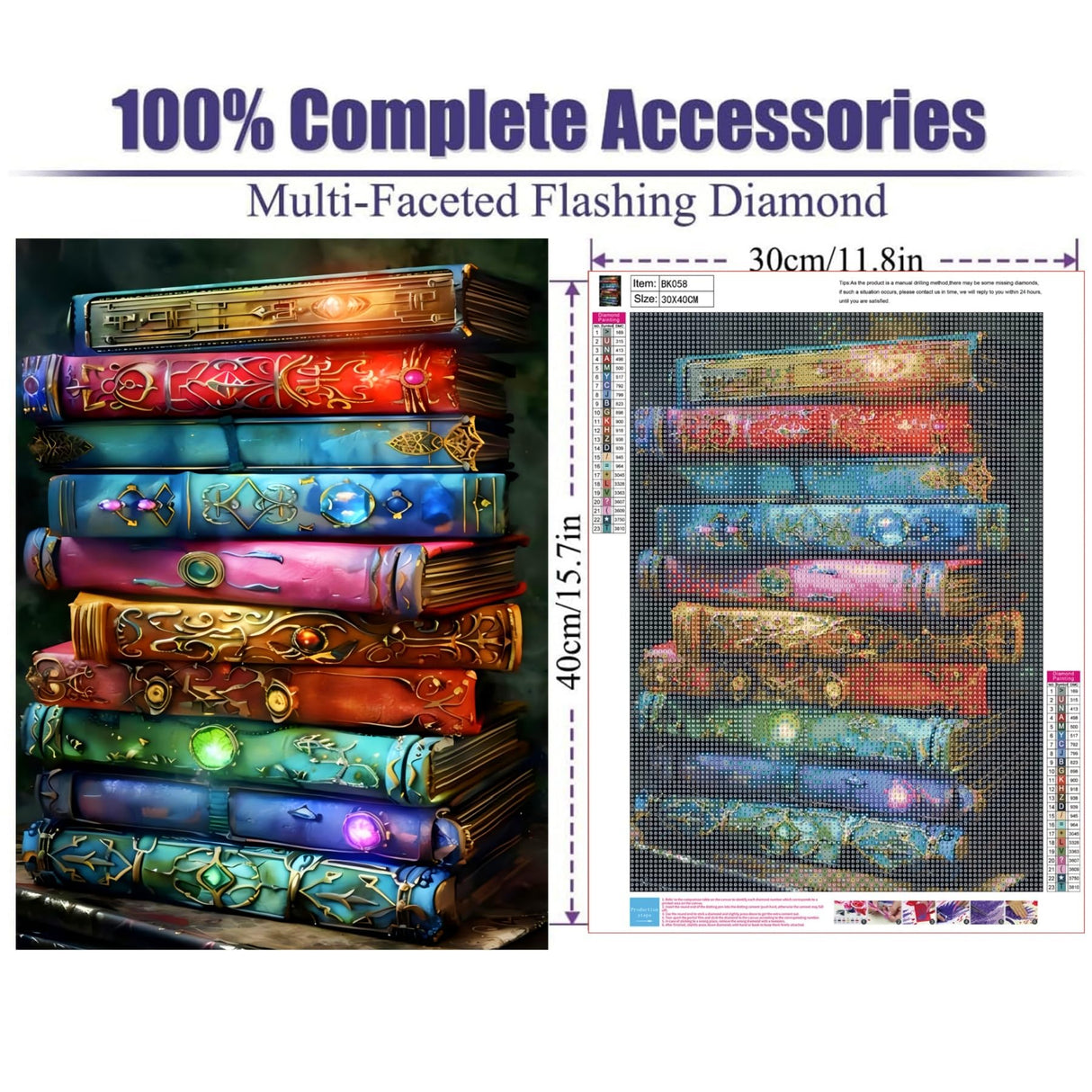 Book of Wonders Diamond Art Kits for Adults,DIY 5D Diamond Painting Kits for Beginners, Round Full Drill Diamond Dots Paintings,Diamonds Pictures Gem Art for Adults Crafts Home Decor 12x16 Inch puonidwo