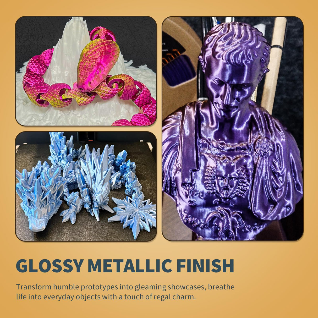 OVERTURE Silk PLA 1.75mm Dual Color Filament, Clog-Free Shiny 3D Printer Filament, 1kg Spool(2.2lbs), Dimensional Accuracy +/- 0.02 mm, Fit Most FDM Printer(Silk Blue-Silver) OVERTURE