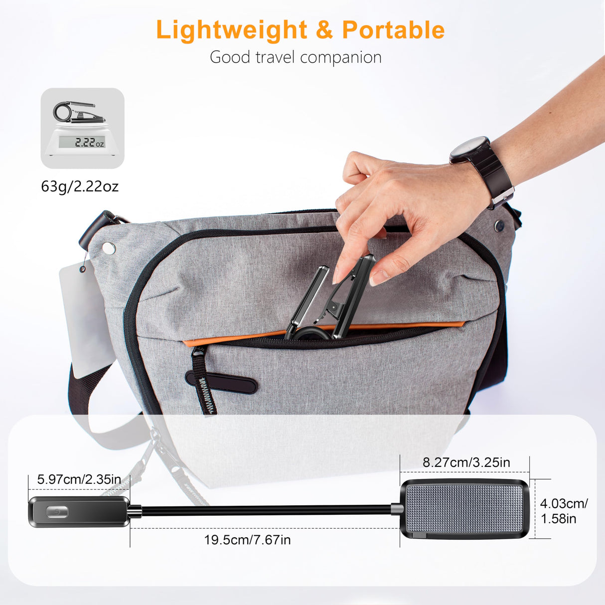 Gritin 9 LED Rechargeable Book Light for Reading in Bed - Eye Caring 3 Color Temperatures,Stepless Dimming Brightness,80 Hrs Runtime Small Lightweight Clip On Book Reading Light for Studying Gritin