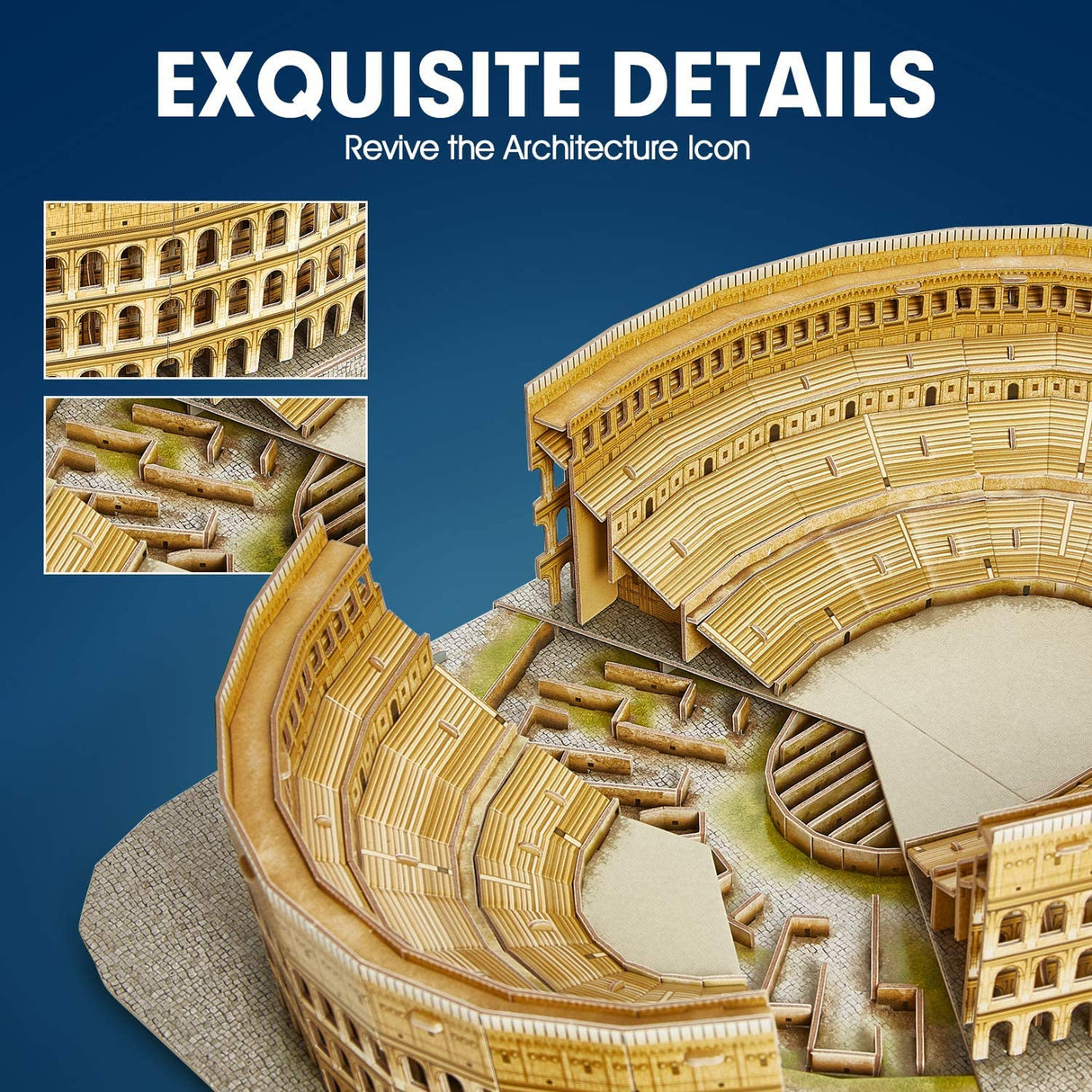 CubicFun 3D Puzzle for Adults Kids Rome Colosseum Jigsaw Italy Architecture Model Kits DIY Toys with Booklet Birthday Gift for Boys Girls Age 8+, 131 Pieces Valentine's Day Gift Easter Gifts Puzzles CubicFun