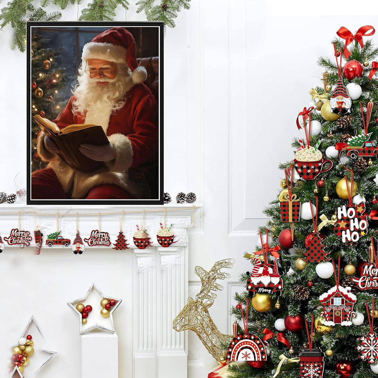 MBNTJHT 6 Pack Christmas Diamond Painting Kits for Adults,DIY Full Round Drill Winter Scene Diamond Art Kits for Beginners,5D Gem Art Painting Craft for Home Decor Gifts 12x16 Inch. MBNTJHT