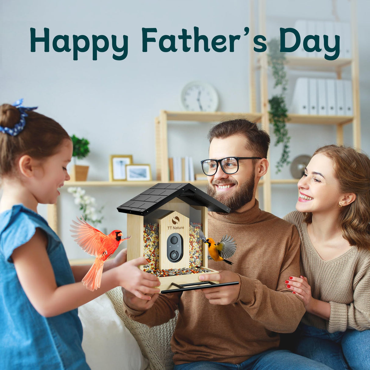 TT Nature Bird Feeder with Camera, Upgraded 1.5L Smart Bird Feeder with AI Identify for 10000 Plus Bird Species, Auto Capture Bird & Real-time Notifications, Ideal Gift for Bird Lovers (Iron Roof) TT Nature