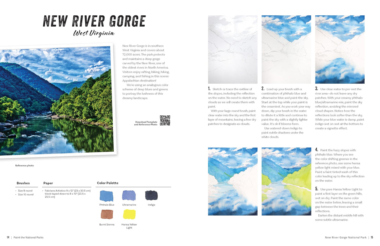 Paint the National Parks: A Watercolor Journey - Includes traceable templates and video tutorials WoodArtSupply