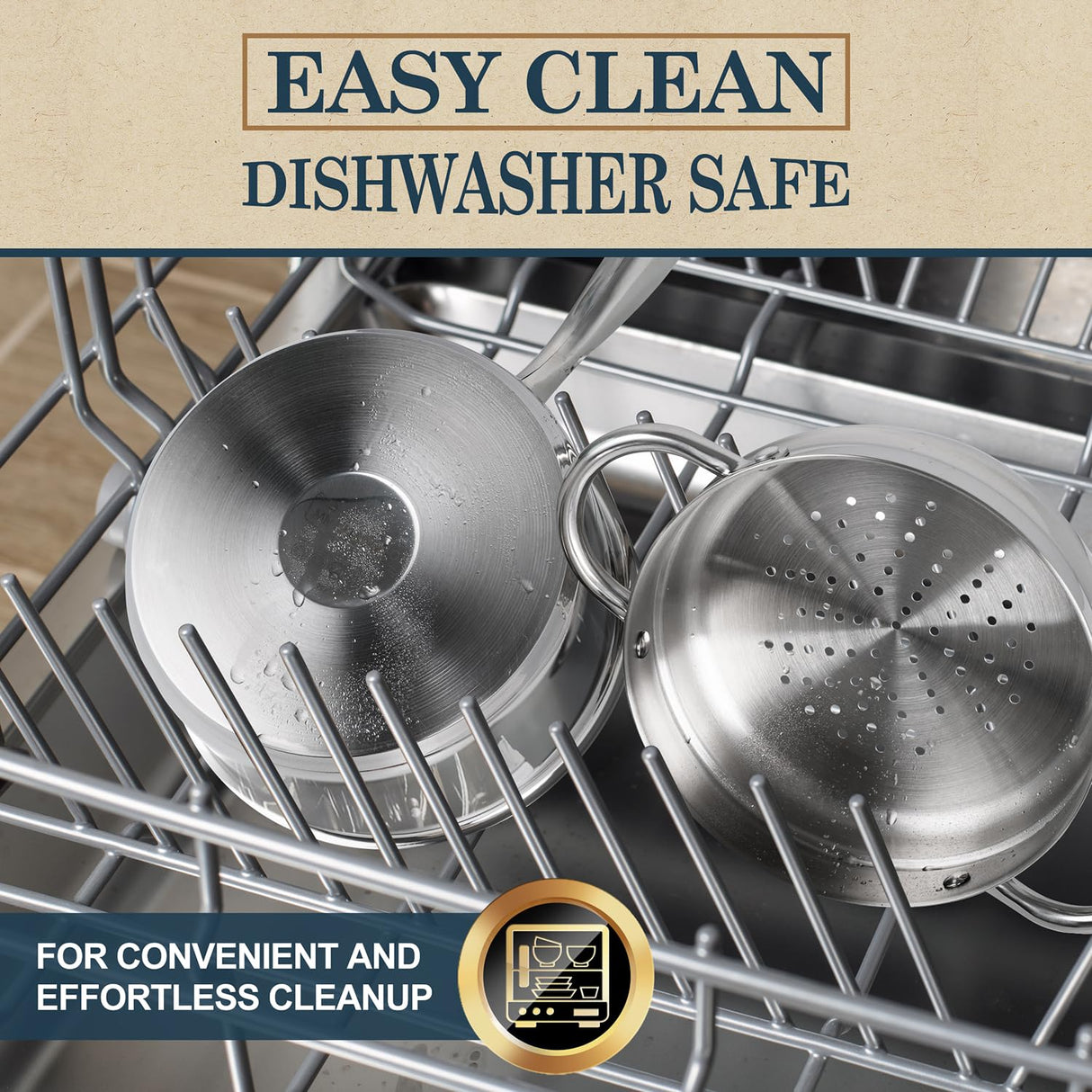 MICHELANGELO 3 Quart Saucepan with Lid & Steamer, Stainless Steel Sauce Pan with Triply Bottom, 3 QT Sauce Pot, Nonstick Saucepan Induction Compatible MICHELANGELO