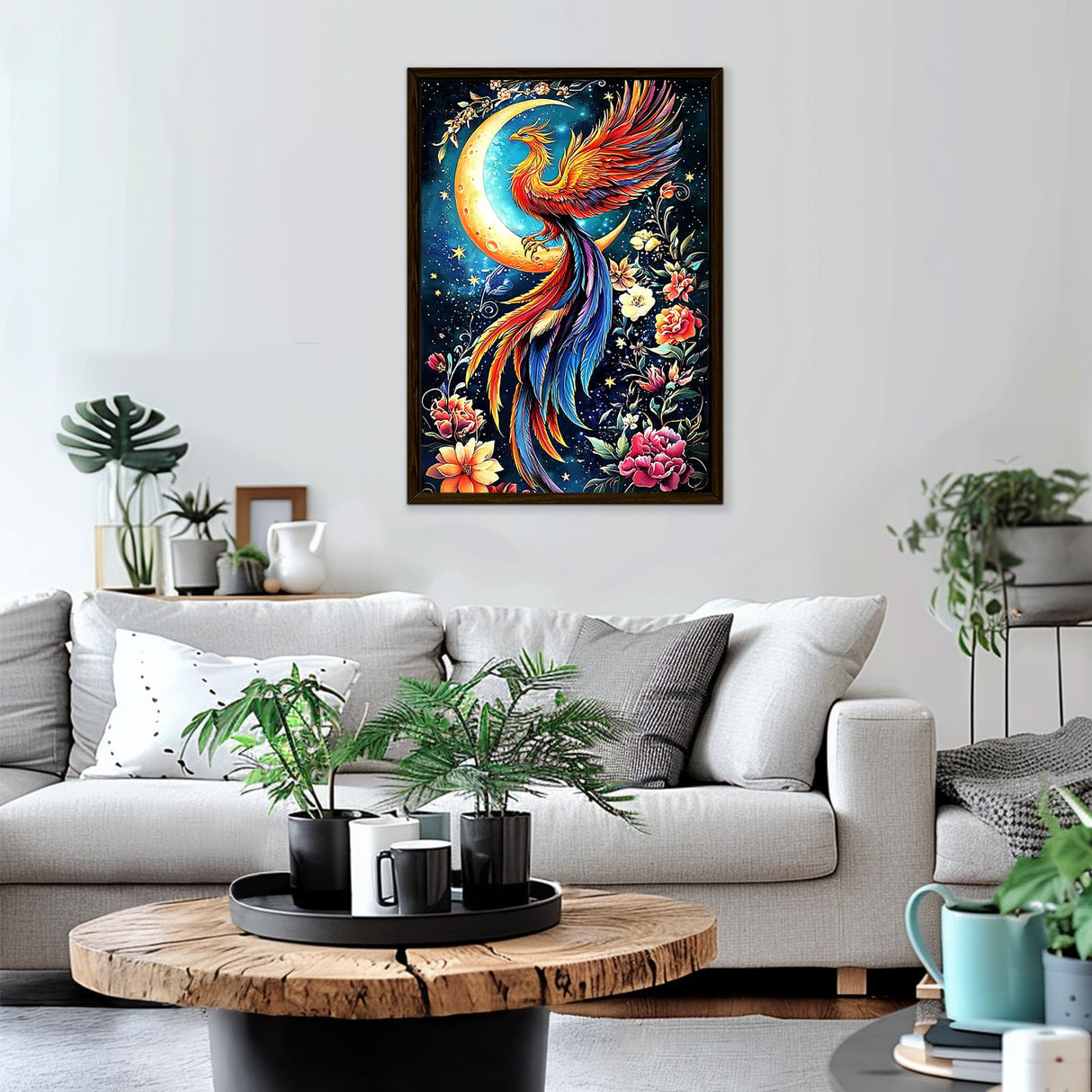 Genius maker Phoenix Diamond Painting Kits for Adults, 5D Moon Diamond Art Kits for Beginners DIY Full Drill Diamonds Painting Pictures, Diamond Gem Art Painting DIY Crafts Kit Decor 12x16inch Genius maker