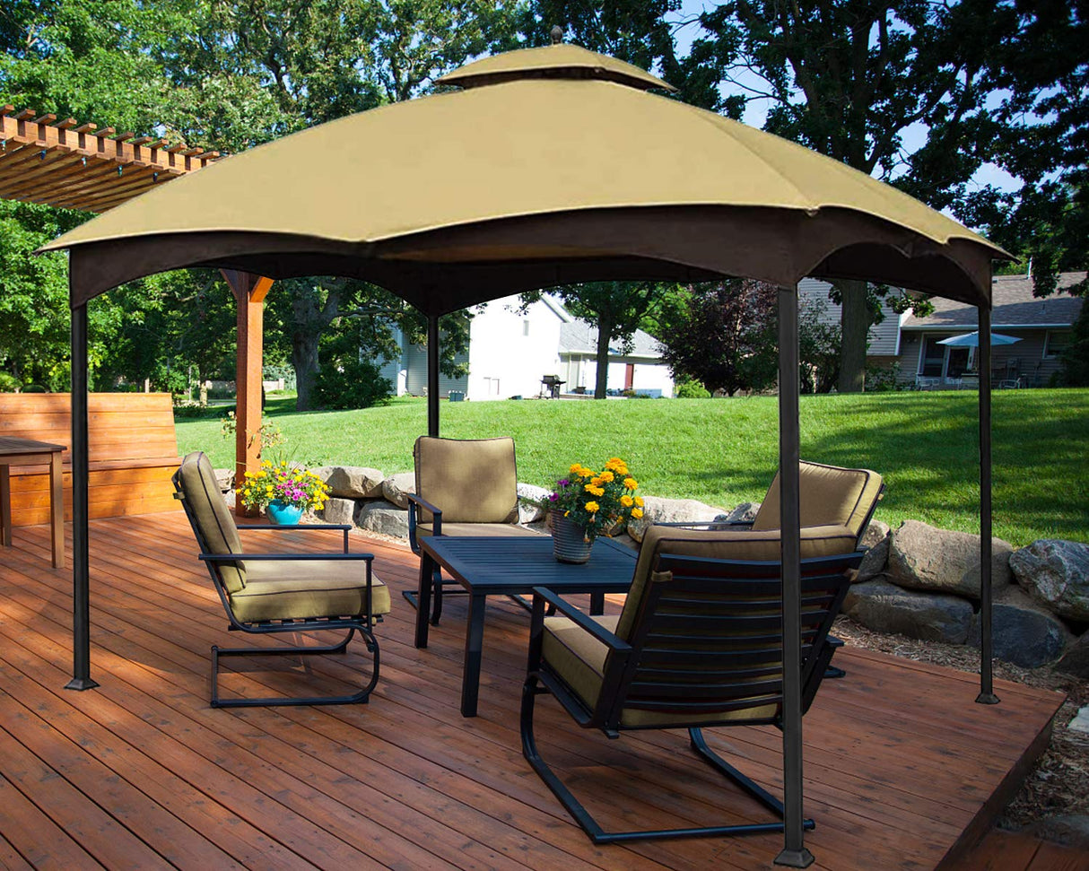 MASTERCANOPY Replacement Canopy Top for Lowe's Allen Roth 10x12 Gazebo #GF-12S004B-1 (Beige) MASTERCANOPY