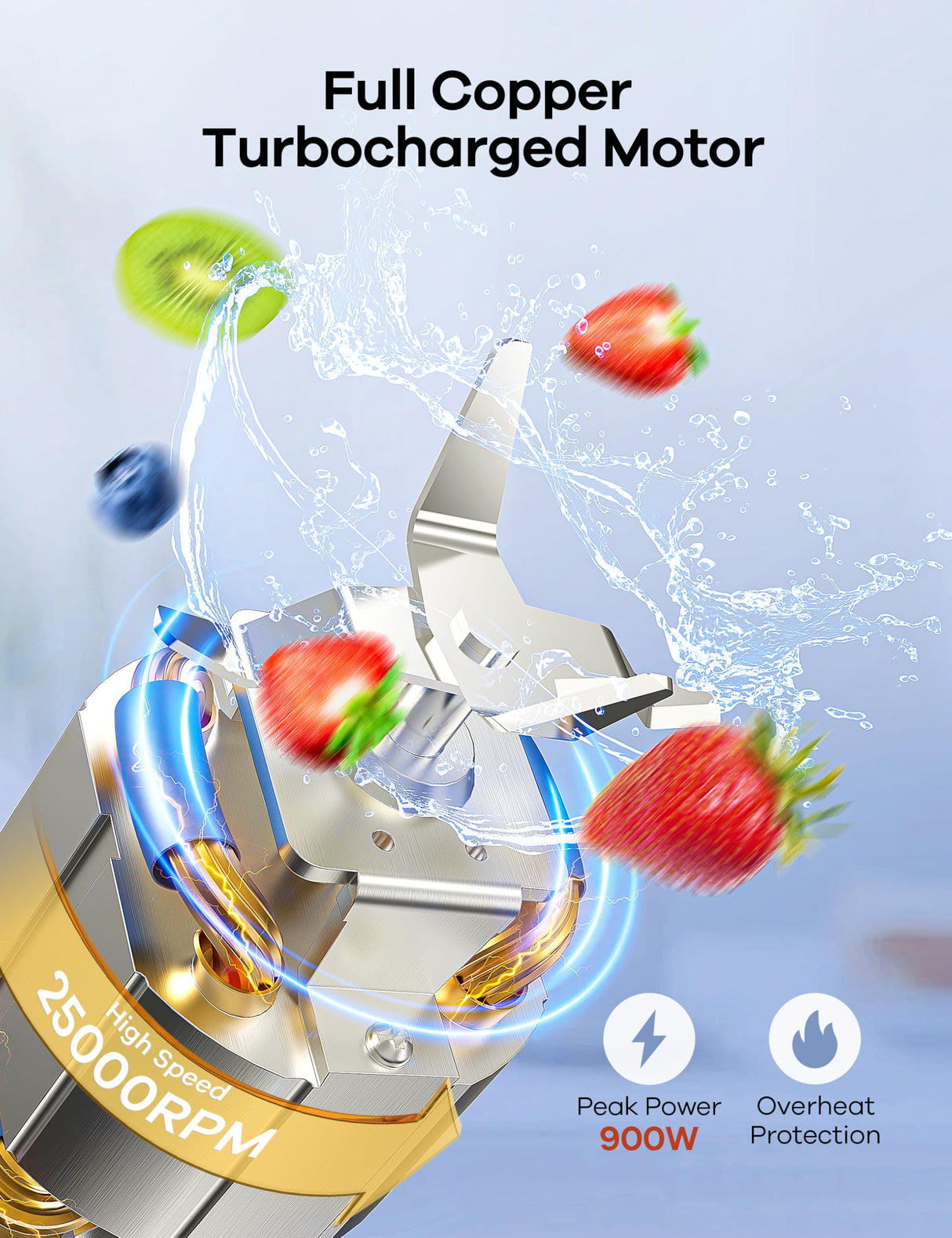 Ganiza Blender for Smoothies, 14Pcs Personal Blender for Shake and Smoothies for Kitchen with 3 Portable Blender Cups (1x24oz & 2X17oz), Single Serve Smoothie Maker, Nutritious Recipe Smoothie Blender Ganiza