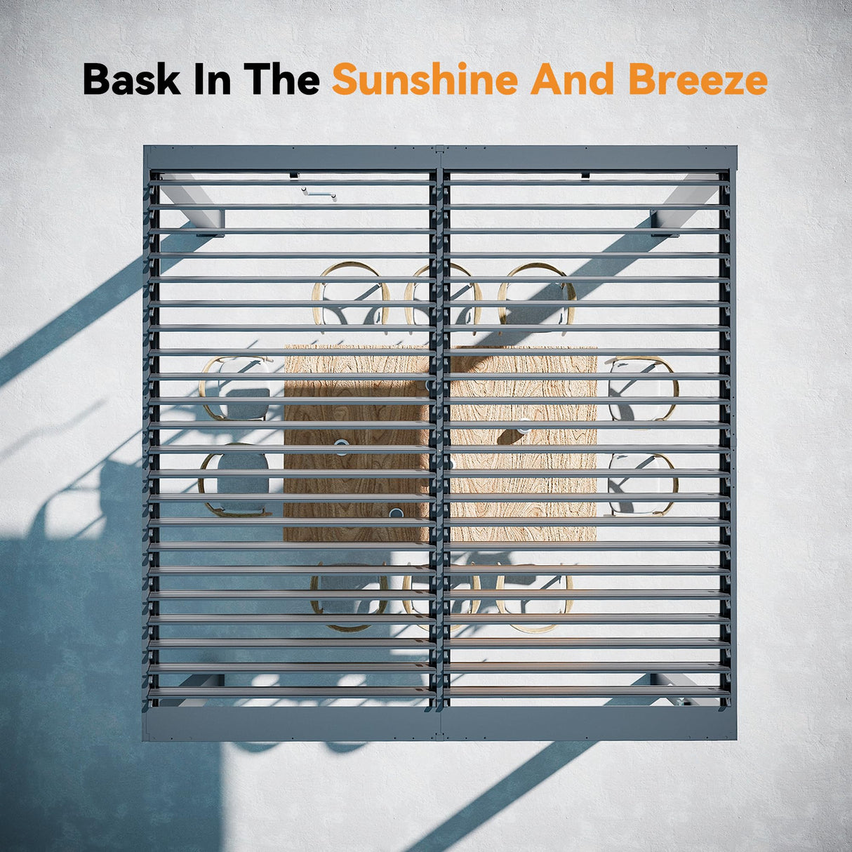 Modern Shade Aurora Louvered Pergola 10'x10' with USB Charging Port Deck, Outdoor Pergola with Adjustable Waterproof Roof & Integrated Drainage, Reinforced Frame for Patio Deck, Easy Assembly, Black Modern Shade Outdoor Living Spaces