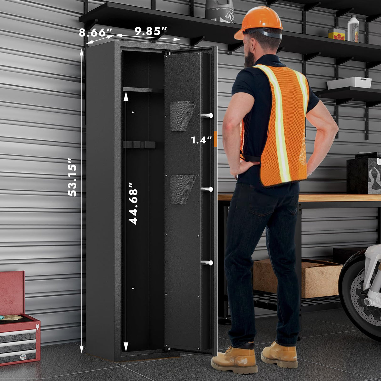 KAER 2 Gun Safe for Rifle and Pistols Electronic Gun Security Cabinet Quick Access Rifle Security Safes Gun Cabinet for Shotguns with Built-in Removable Storage Shelf KAER