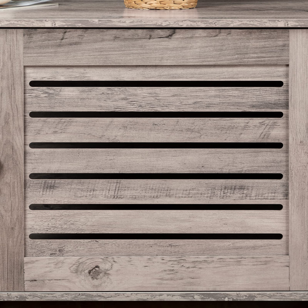 HOOBRO Cat Litter Box Enclosure, Hidden Cat Litter Box Furniture with Louvered Door, Spacious Hidden Cat Washroom with Divider, Cat Furniture Cabinet, 31.5" L x 17.7" W x 18.1" H, Greige BG07MW01 HOOBRO