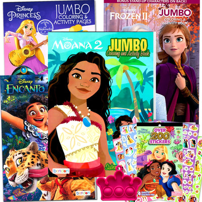 Disney Princess Coloring Books Bundle Set for Kids Activity - Featuring Disney Princess, Encanto, Moana, Frozen and More
