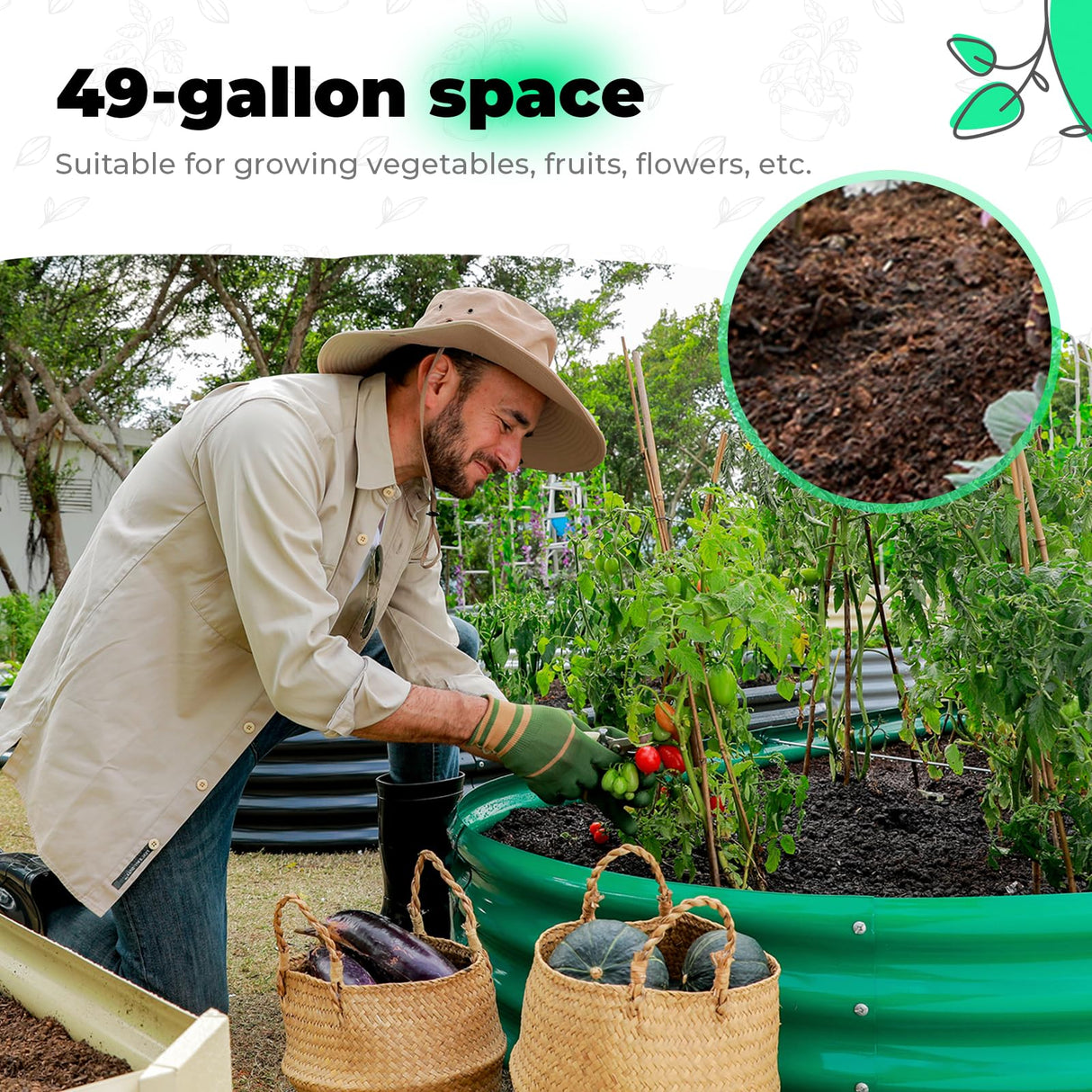 AHEONLAR Galvanized Raised Garden Bed Kit, Oval Large Metal Planter Box, Sturdy and Durable, Garden Boxes Outdoor Raised for Vegetables, Fruits, Flowers and Herbs, 4x2x1ft (Silver) AHEONLAR