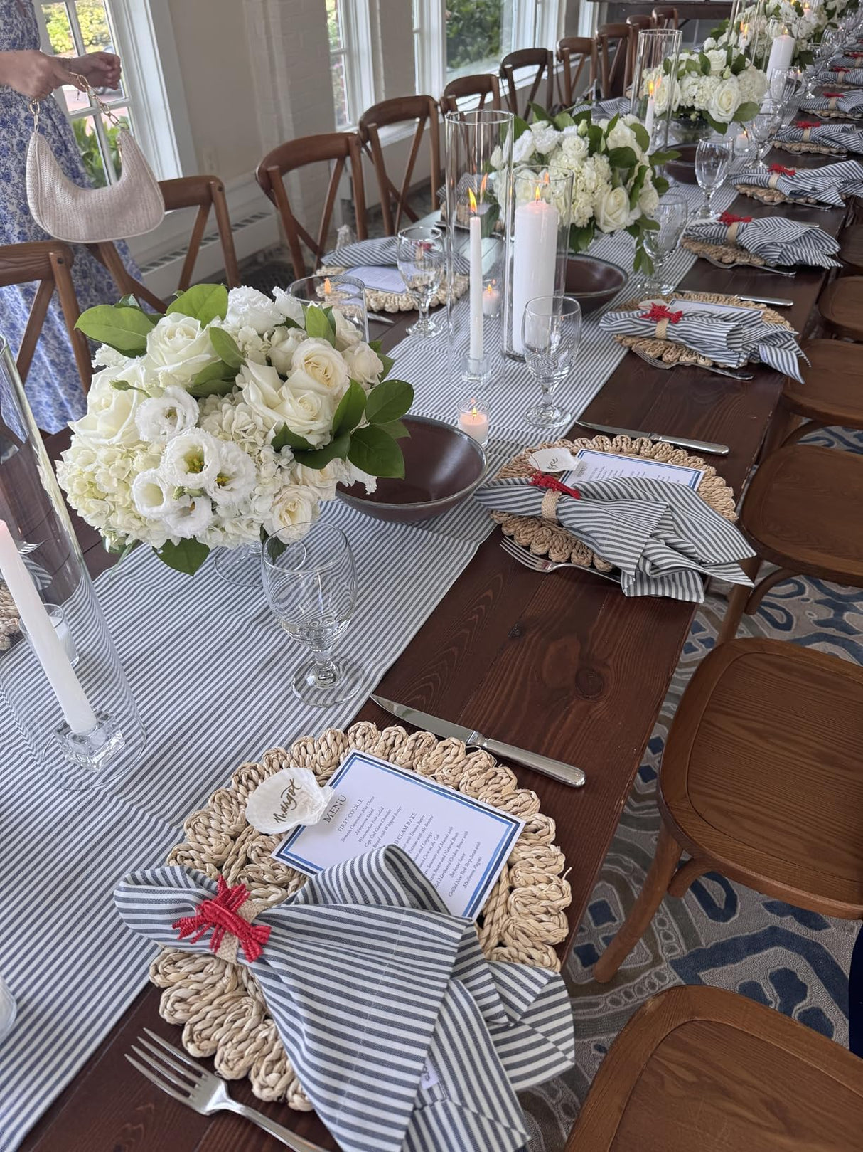 Laquedecraft 13.8" Round Corn Husk Placemats Set of 6 | Boho Rattan Woven Table Mats | Farmhouse Spring Plate Chargers Like Water Hyacinth, Seagrass for Wedding, Party, Christmas, Events Laquedecraft