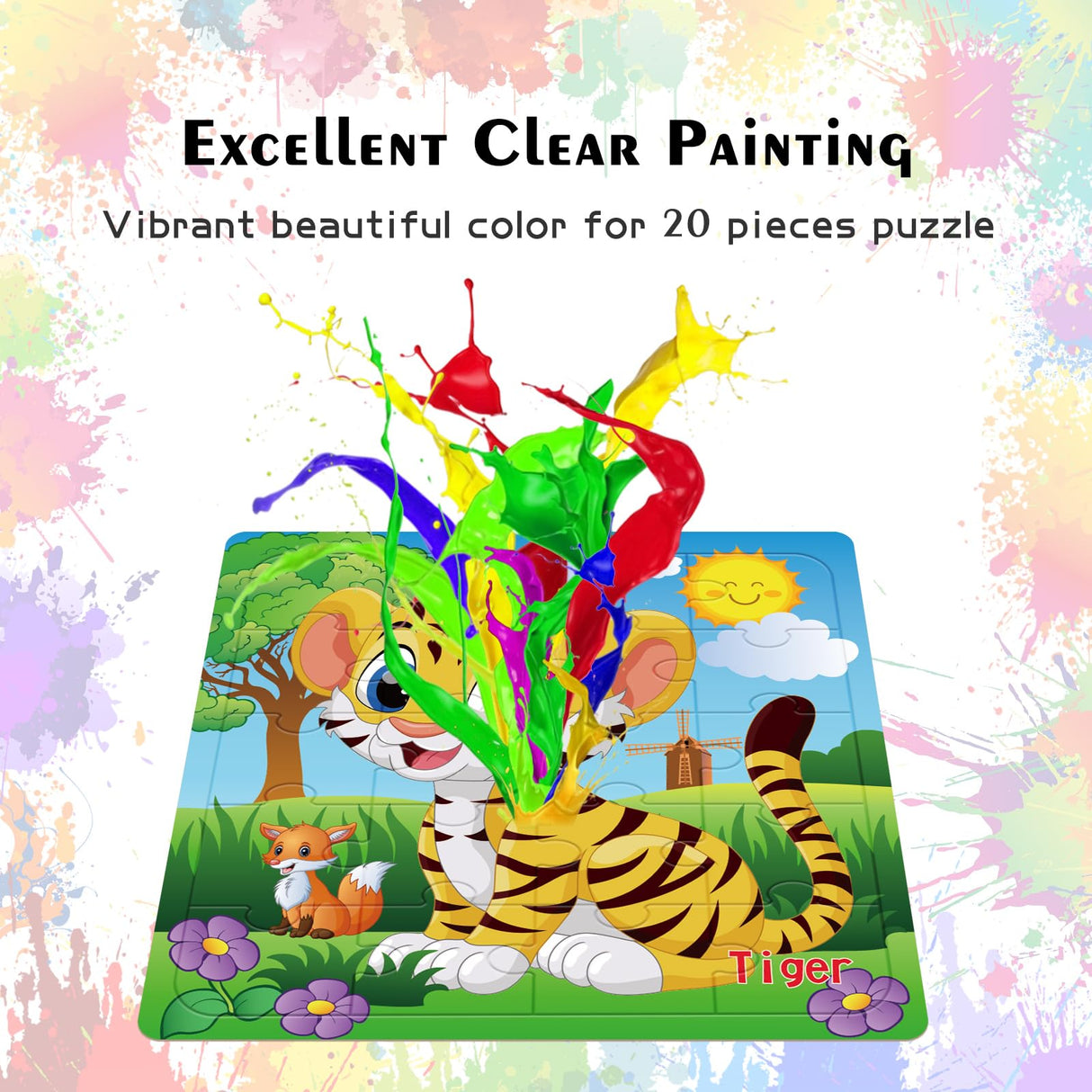 Puzzles for Kids Ages 3-5 Toddler Wooden Toys Montessori Learning Education Preschool Sets Games for Boy Girl 3 4 5+ Years Old, Pack of 6 (20 Pieces) CHAFIN