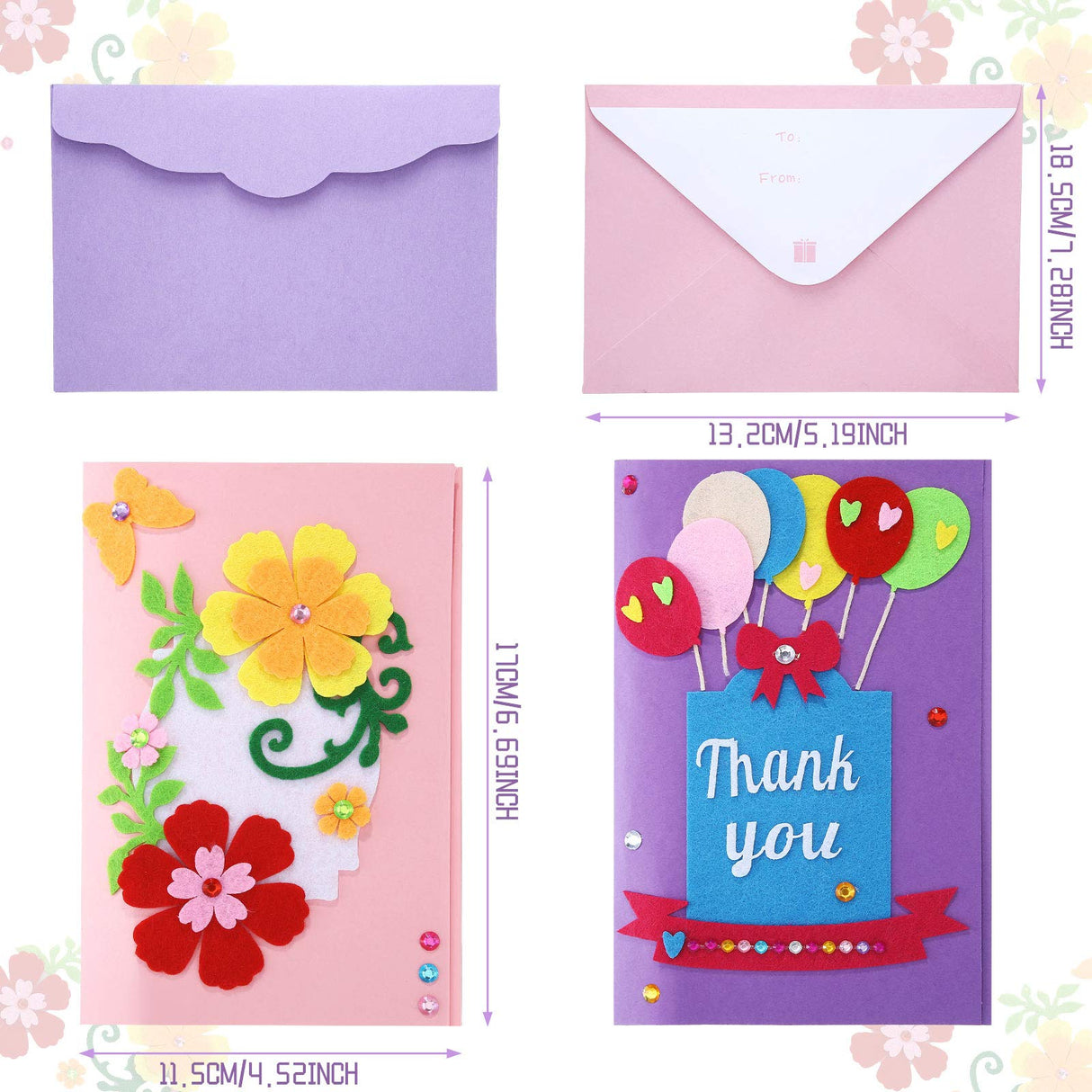 Zonon 10 Pcs Card Making Kit for Kids Valentine Card Making Greeting Card Making Kit for Present Girls Boys Birthday Classroom Thank You Thanksgiving Christmas Zonon