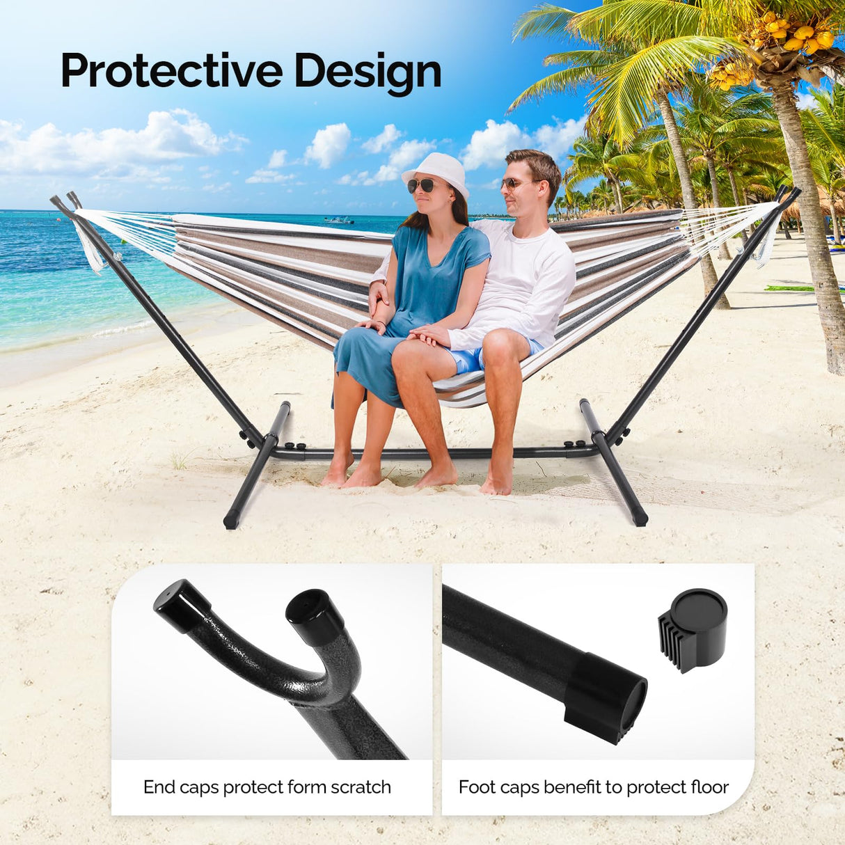 ONCLOUD 9 FT Hammock Stand Only, Heavy Duty Adjustable Indoor Outdoor Space Saving Steel Stand with Carrying Case, Universal Hammock Stand with 450 Pounds Capacity for Garden, Yard, Patio, Black ONCLOUD