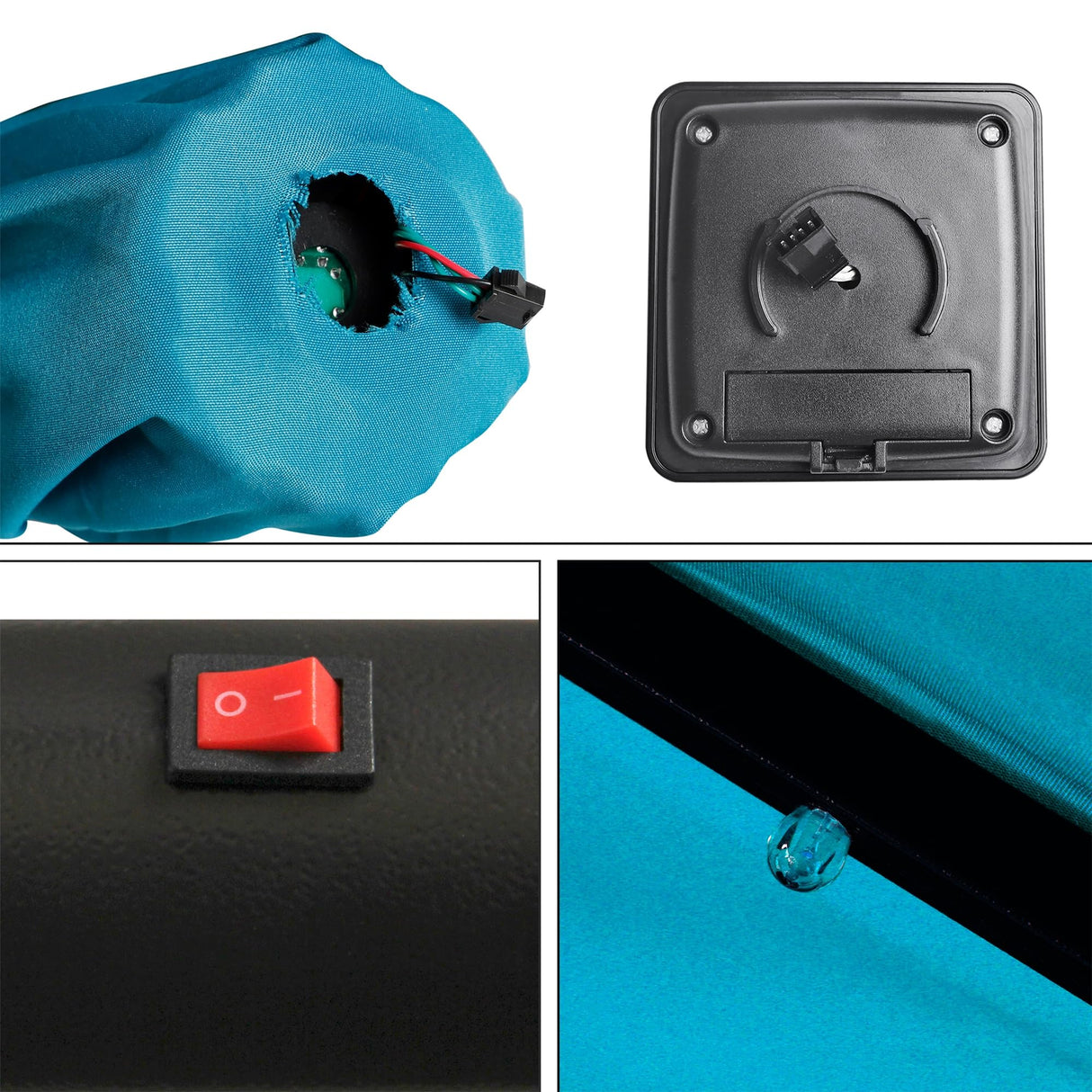 Blissun 7.5 ft Solar Umbrella 18 LED Lighted Patio Umbrella Table Market Umbrella with Tilt and Crank Outdoor Umbrella for Garden, Deck, Backyard, Pool and Beach (Cerulean) Blissun