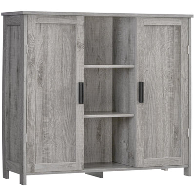 Iwell Storage Cabinet, Sideboard Buffet Cabinet with 2 Doors and 4 Storage Shelves, Floor Cabinet, Bathroom Cabinet for Living Room, Dinning Room, Entryway, Grey