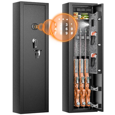 INTERGREAT 2-6 Gun Safe, Gun Cabinet for Rifles, Rifle Gun Safes for Home,Quick Access Rifle Safe with Digital Keypad