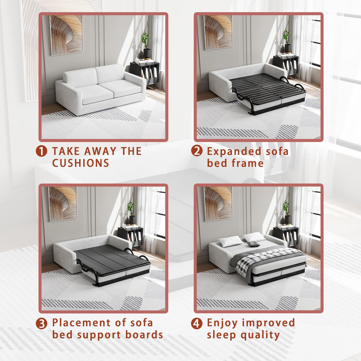 Imperius Heavy Duty Sofa Bed Support Board, Pull Out Couch Mattress Board, No Assembly Needed,48''x60'' Queen Size Imperius